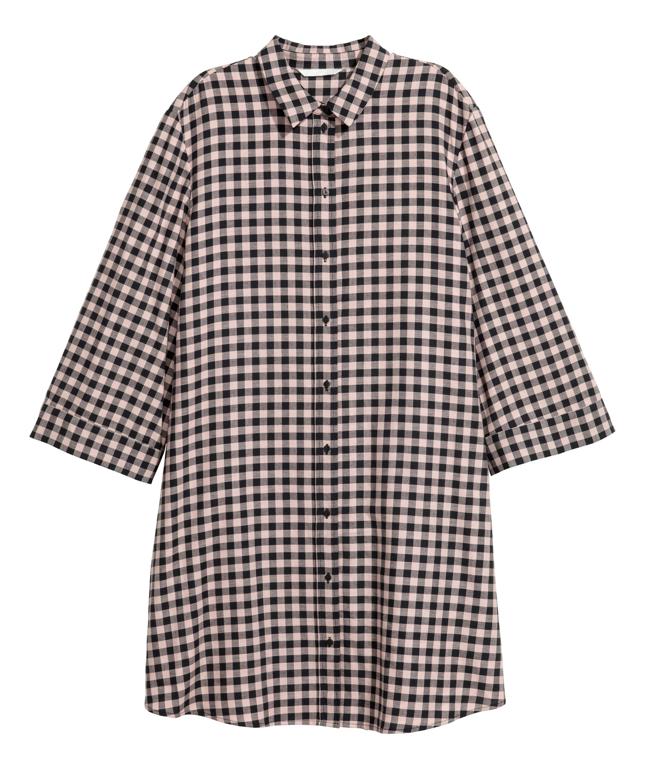 View larger image: Patterned dress - Powder pink/Black checked - Ladies | H&M GB 1