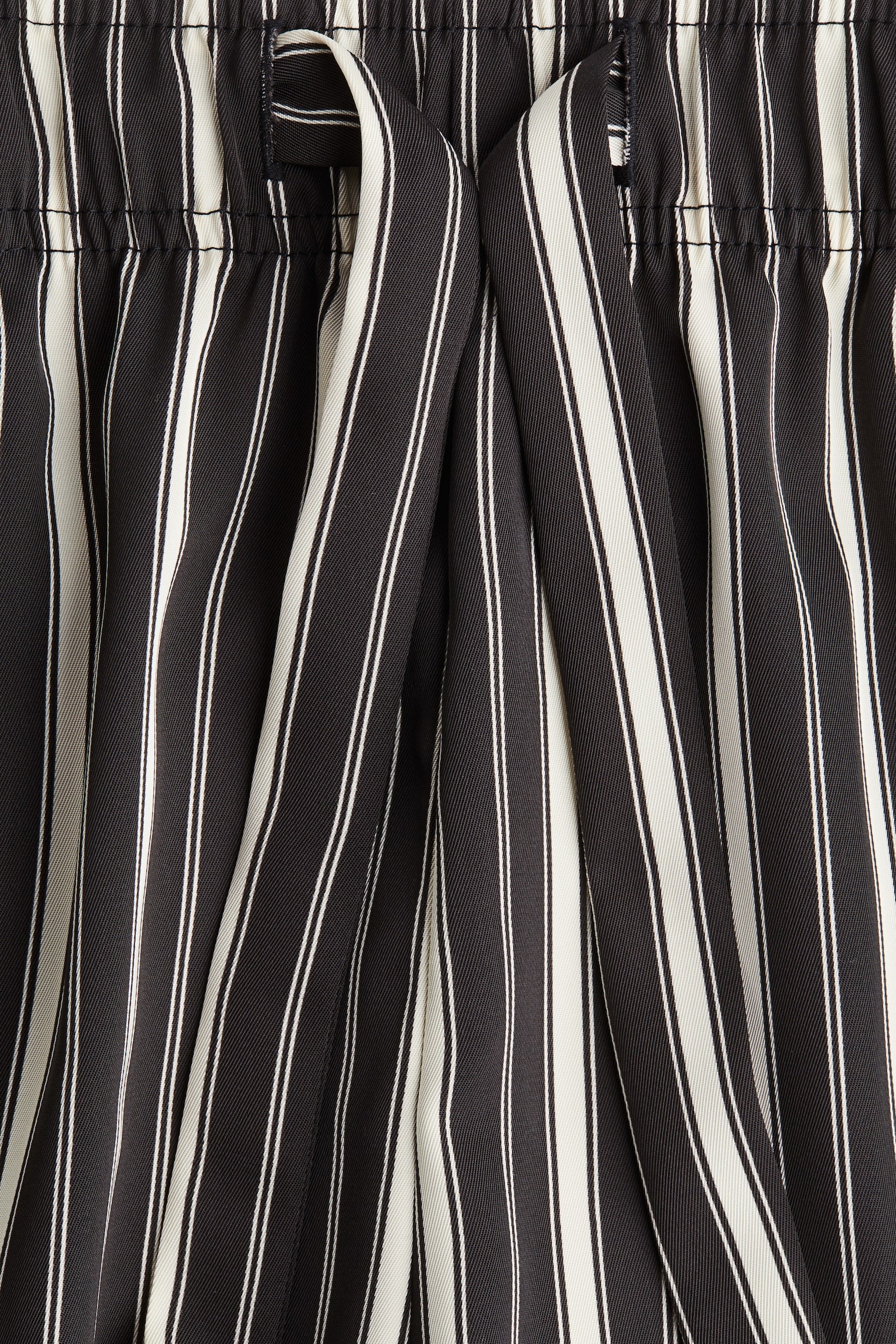 Женские брюки H&M Drawstring Twill, цвет: Чёрный / Полосатый — фото 2