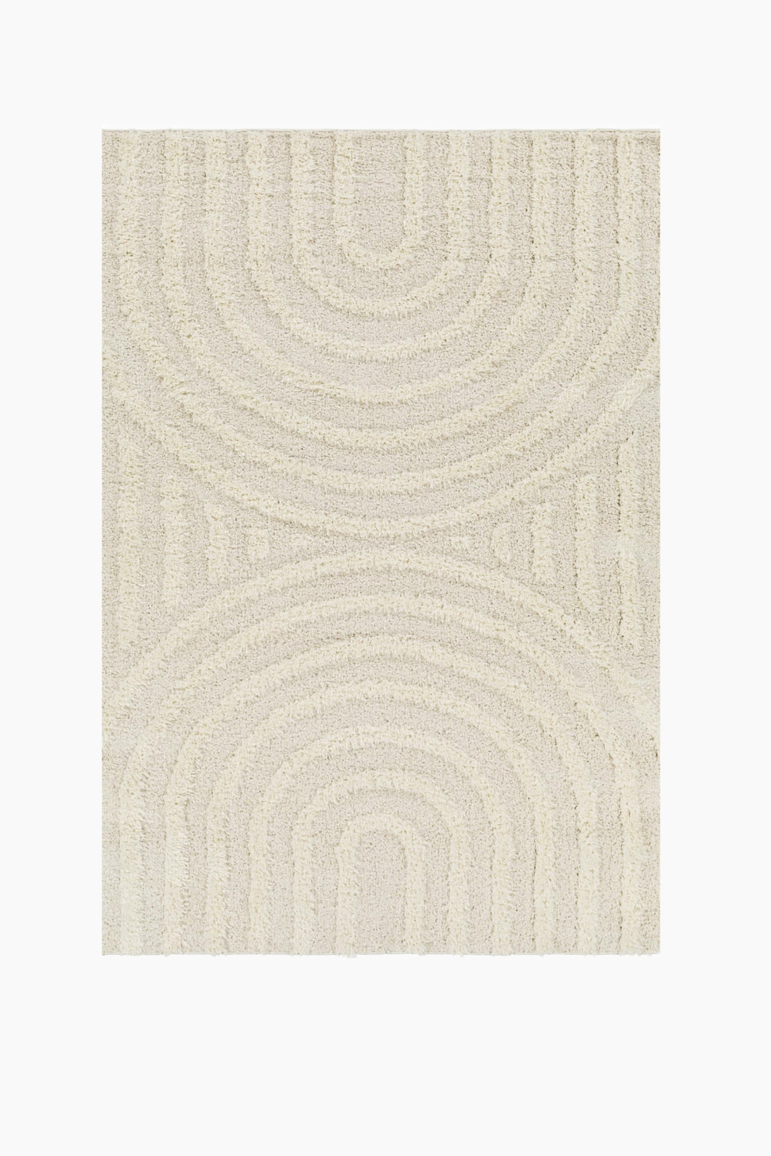 Marava Modern Shaggy Area Rug - Beige, White