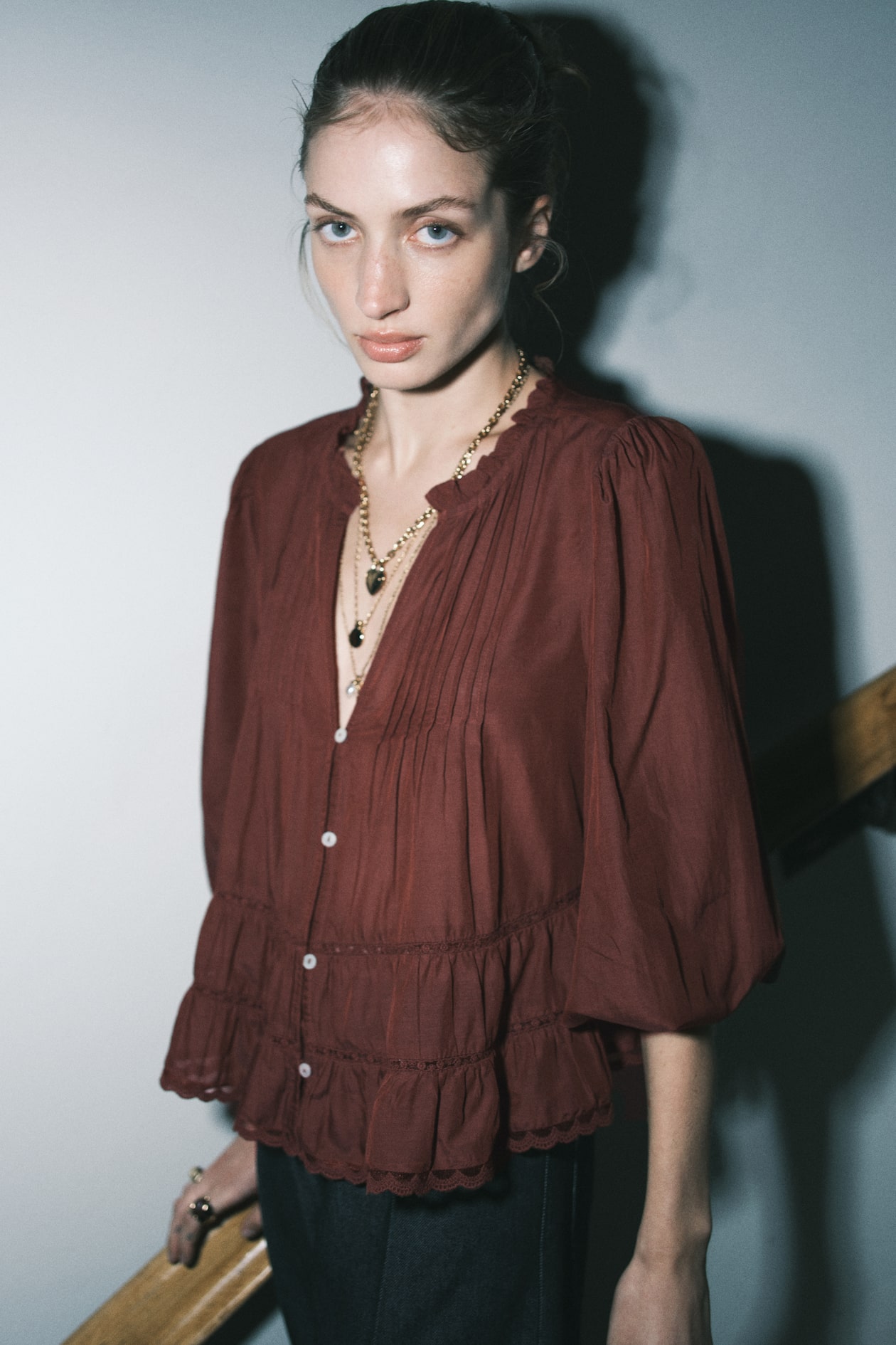 Pintucked blouse - Bordeaux - FEMME | H&M FR