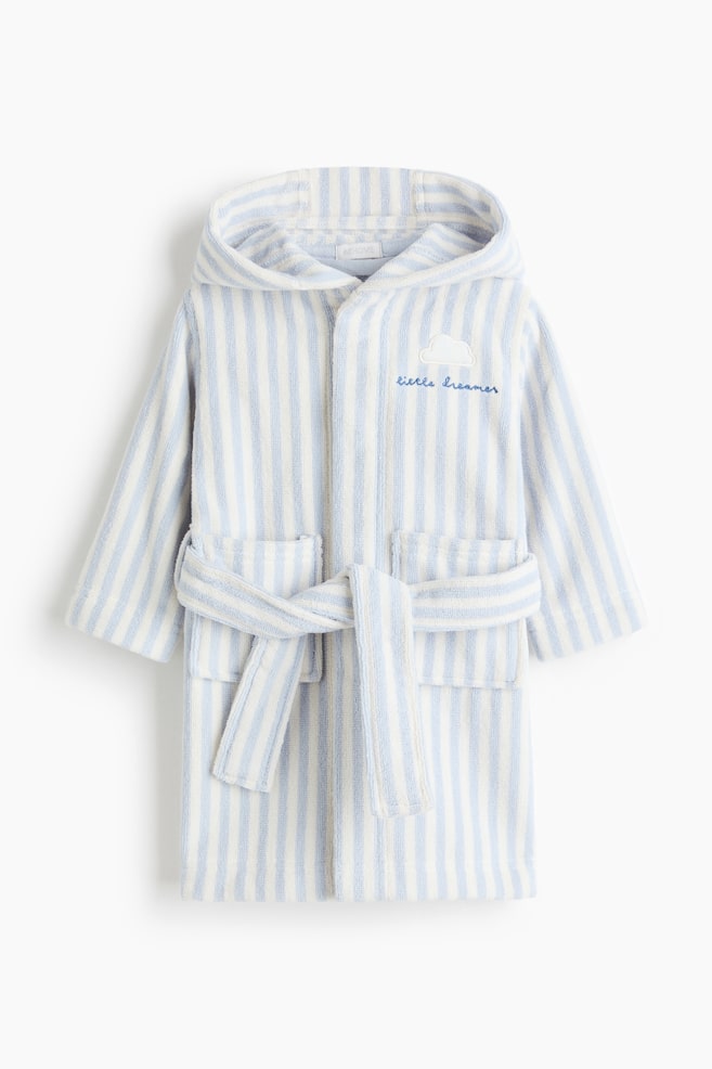 Embroidery-detail baby dressing gown - Light blue/Cloud/Light pink/Cherries - 1