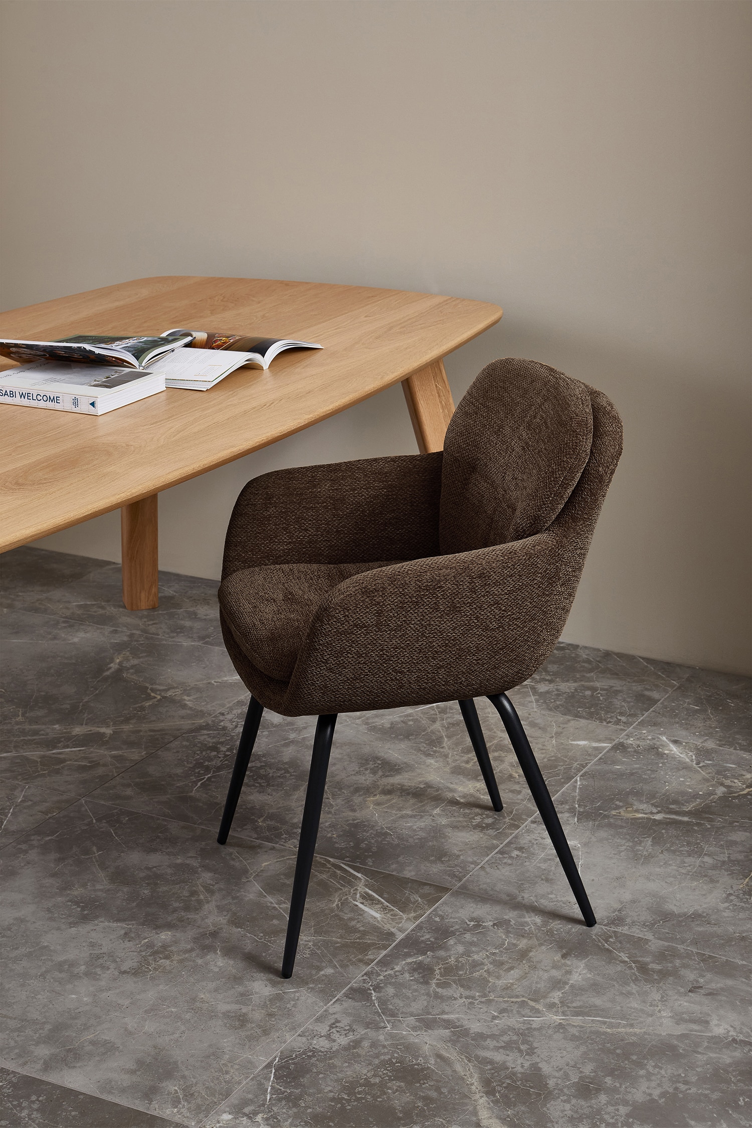 Runa Eetkamerstoel - Set Van 2 - Bruin/Naturel/Bruin