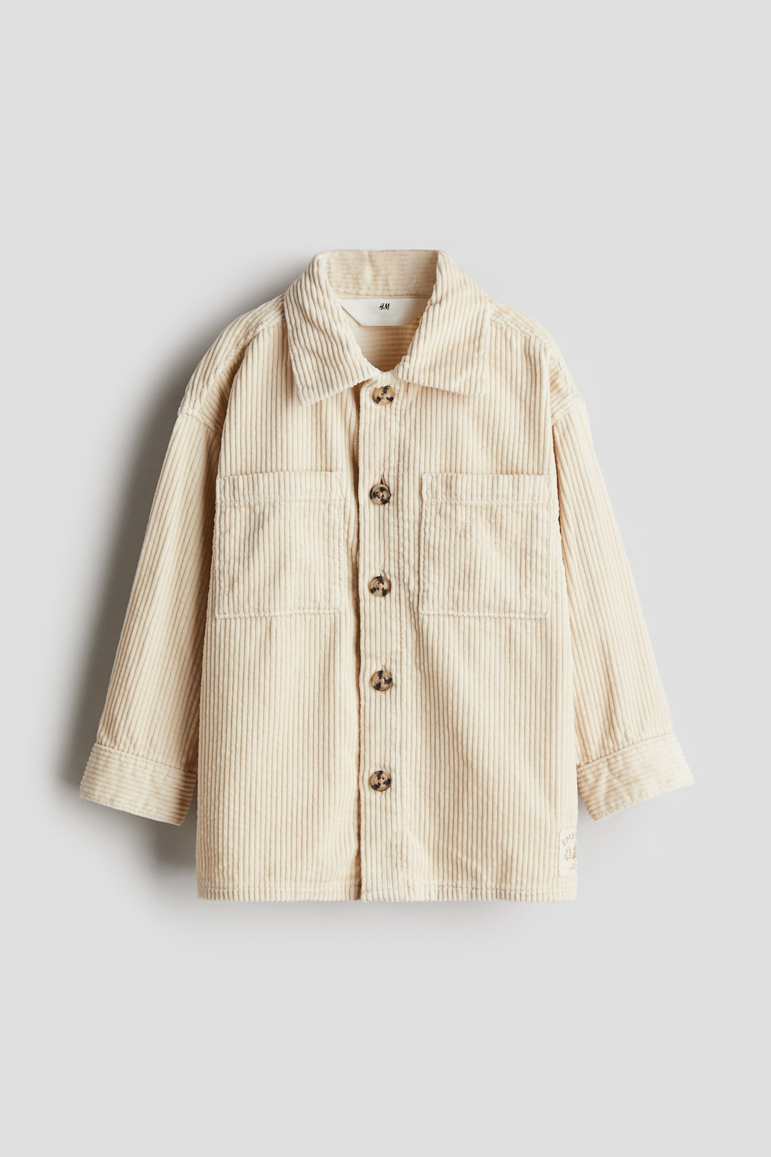 Cotton corduroy overshirt - Light beige - 2