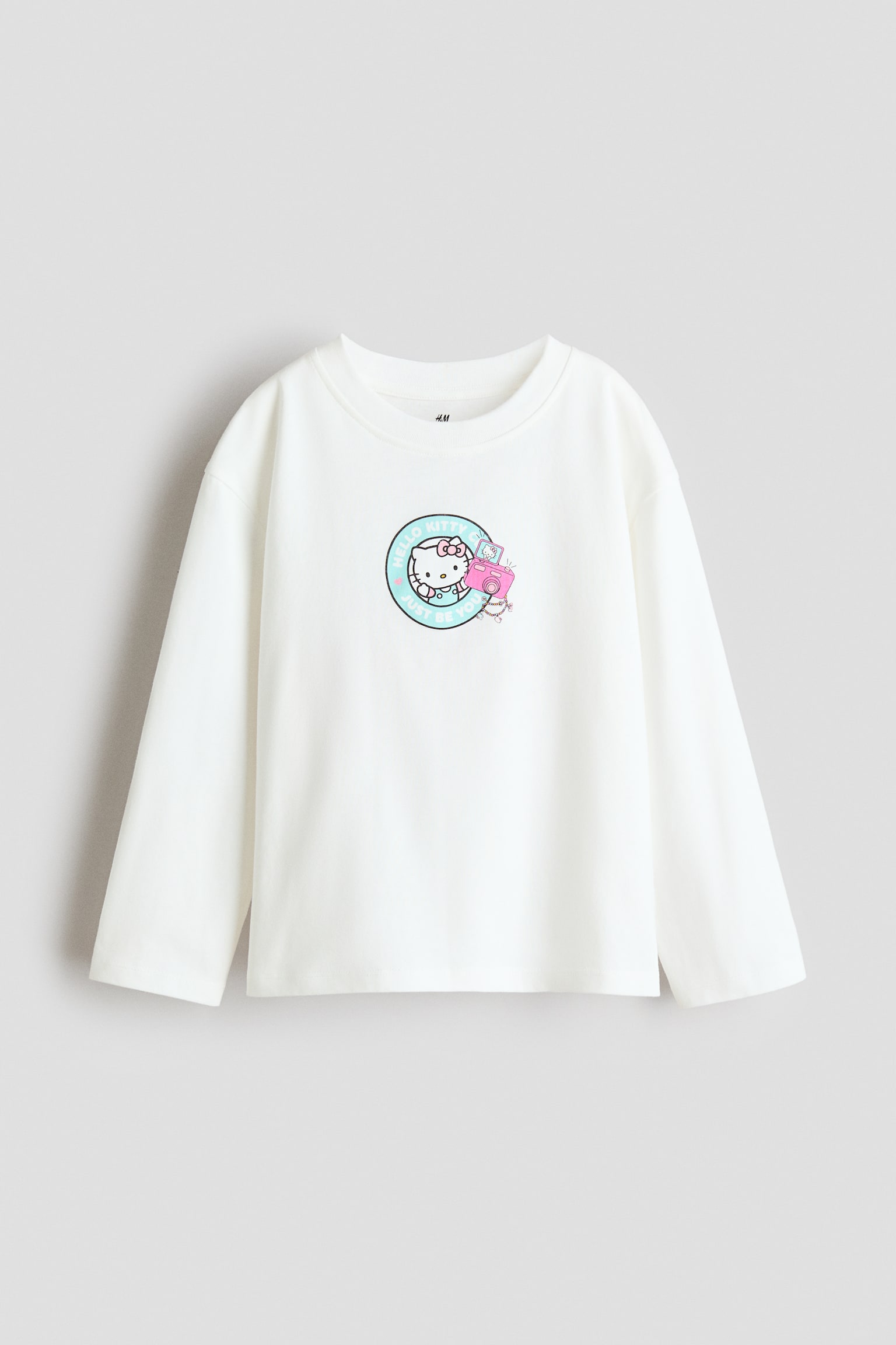 Bedrucktes Langarmshirt - Cremefarben/Hello Kitty