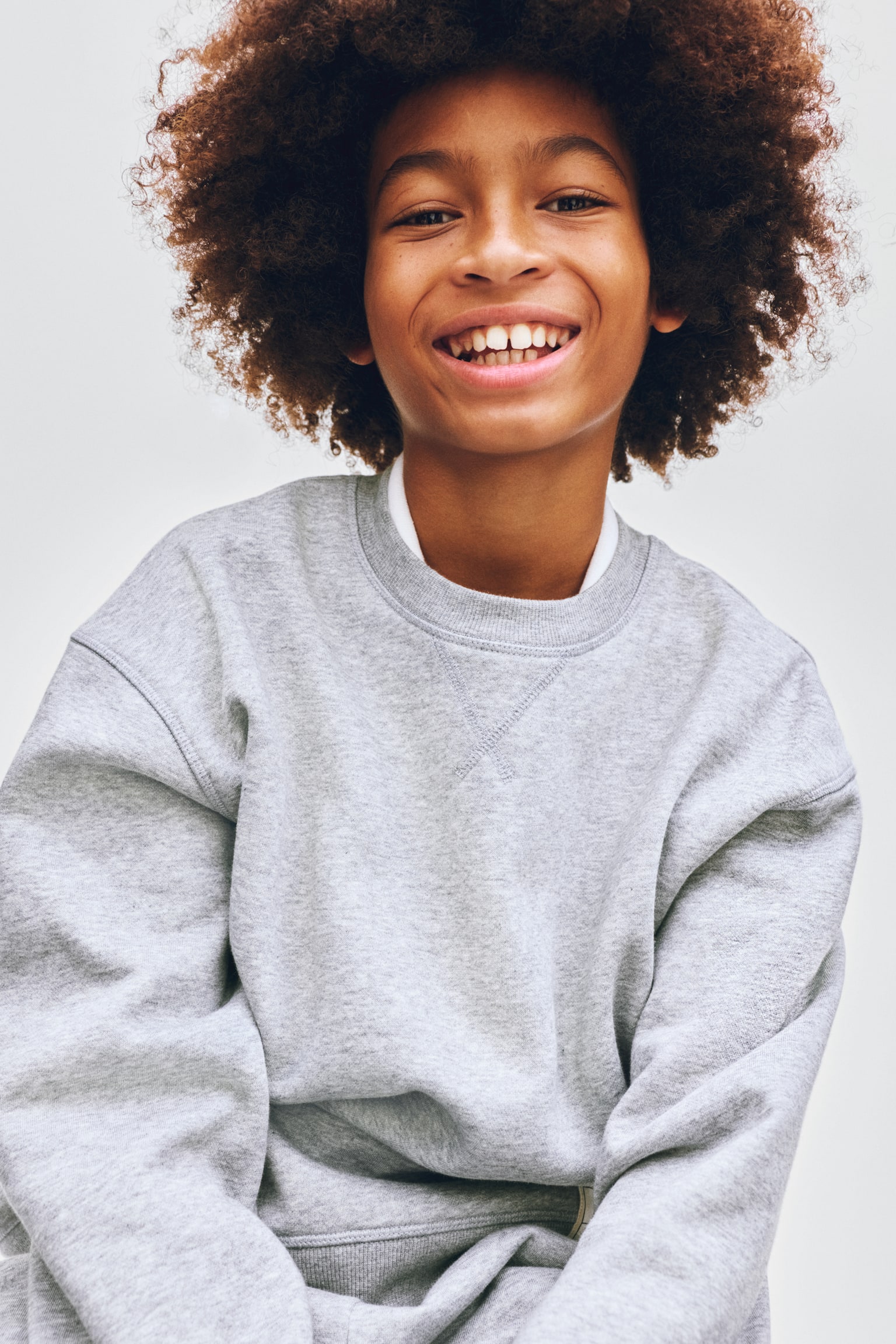 2-piece sweatshirt set - Grey marl/Beige marl - 4