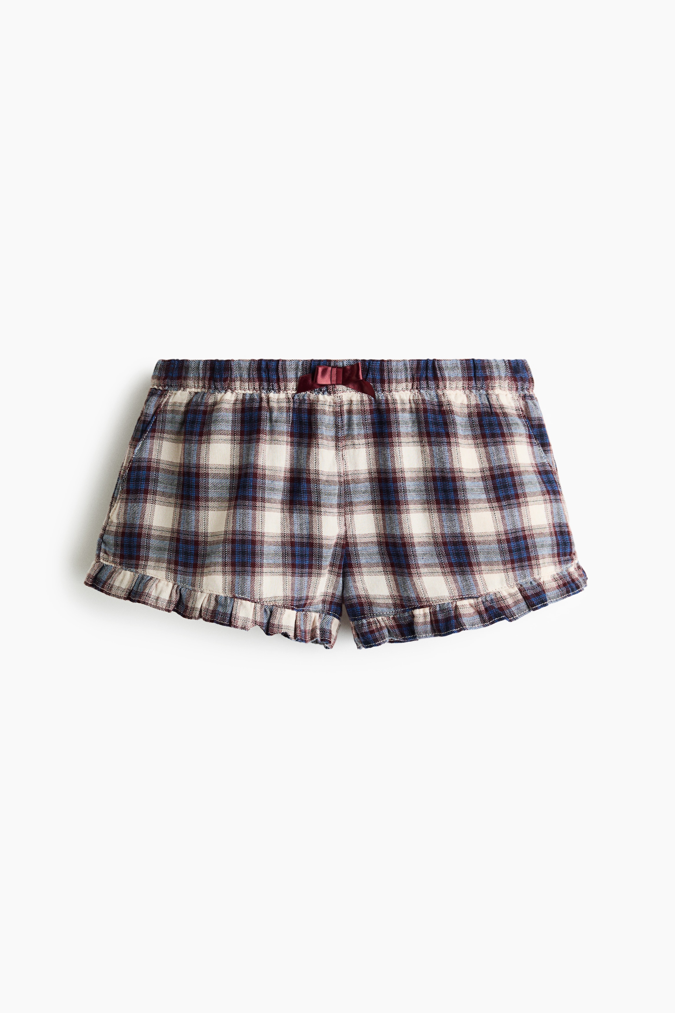 Cotton Twill Shorts - Blue/plaid/Light beige/plaid/Dark blue/plaid