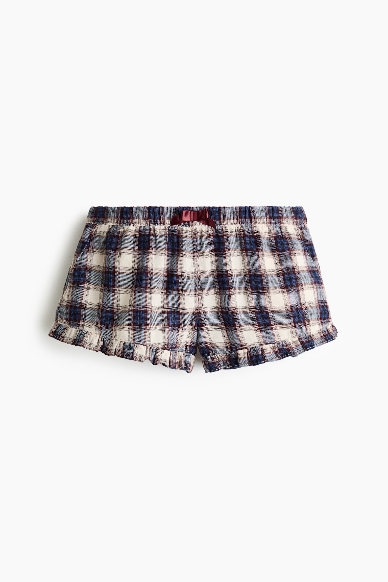 Cotton twill shorts - Blue/Checked/Dark blue/Checked/Light beige/Checked - 2