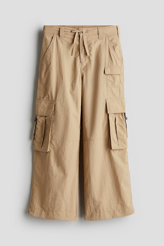 Weite Cargohose - Beige - 1