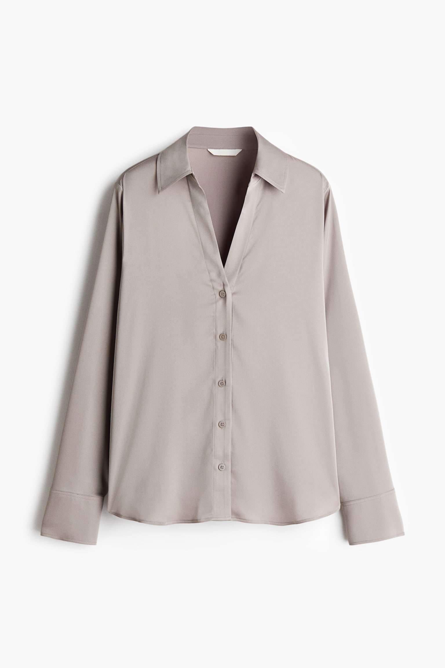 V-Neck Blouse - Light taupe/Cream/Black