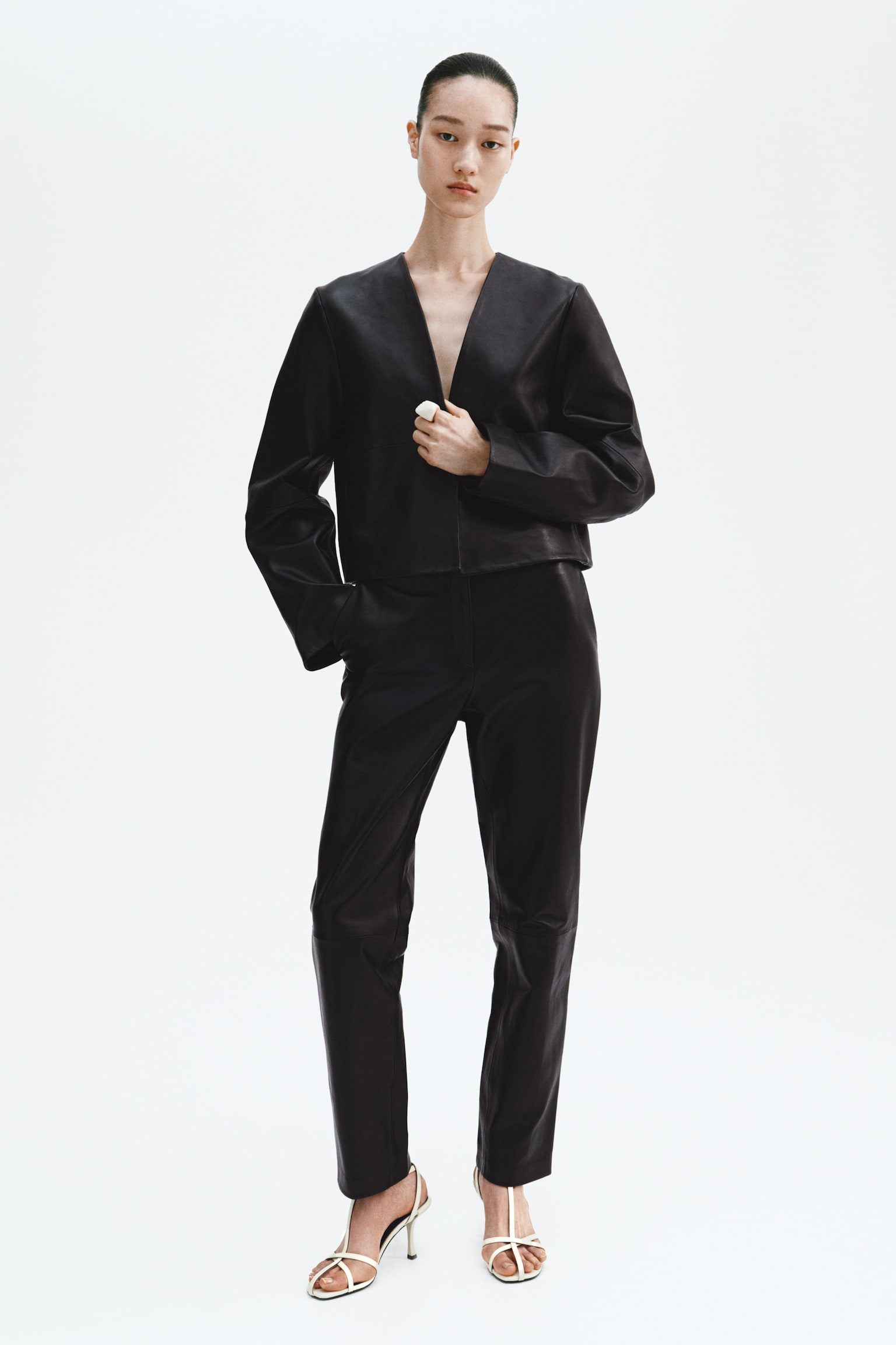 Leather trousers - Black - 1