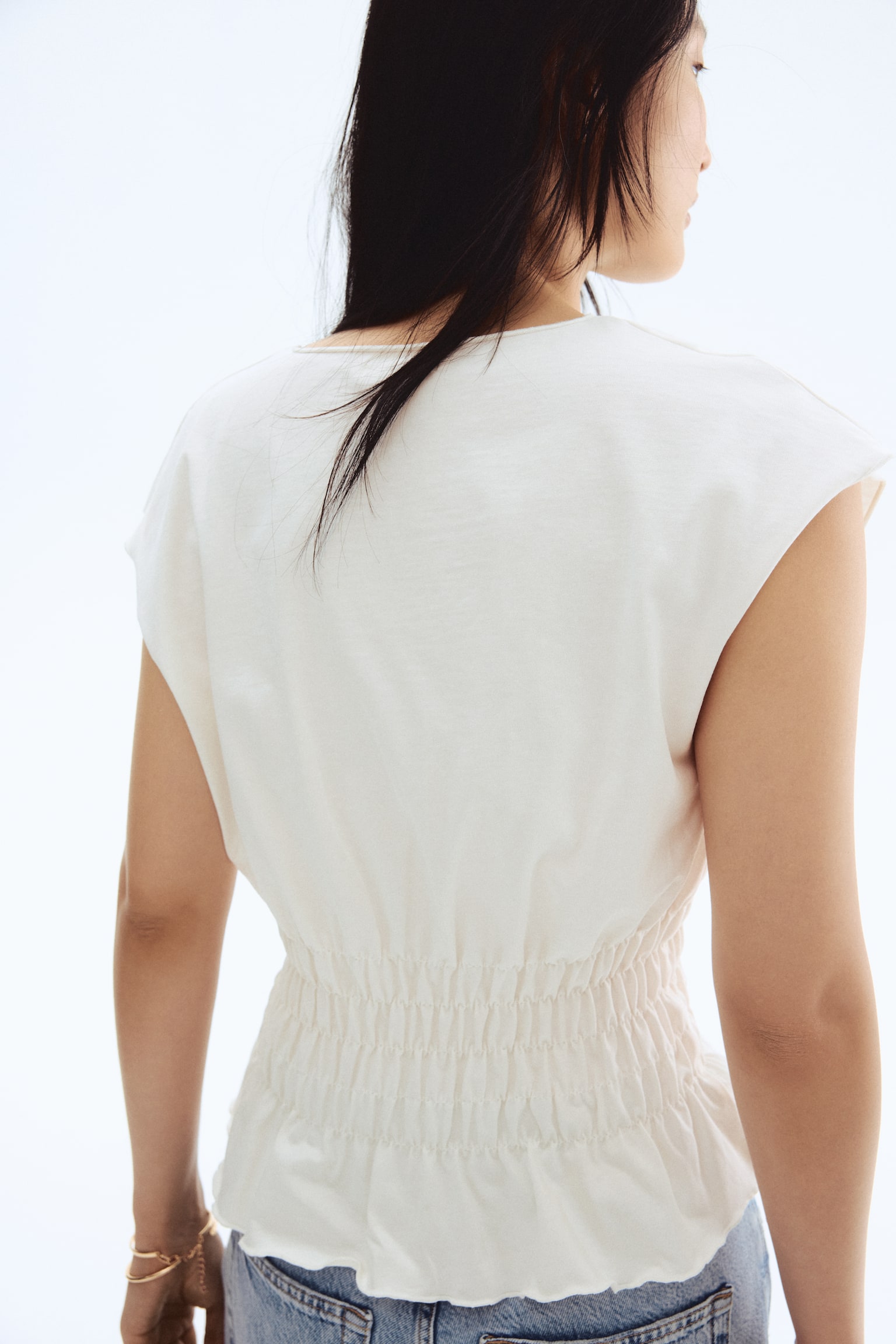 Büzgülü ve Pamuklu Üst - Beyaz/Siyah/Lacivert/Koyu kahverengi - 5