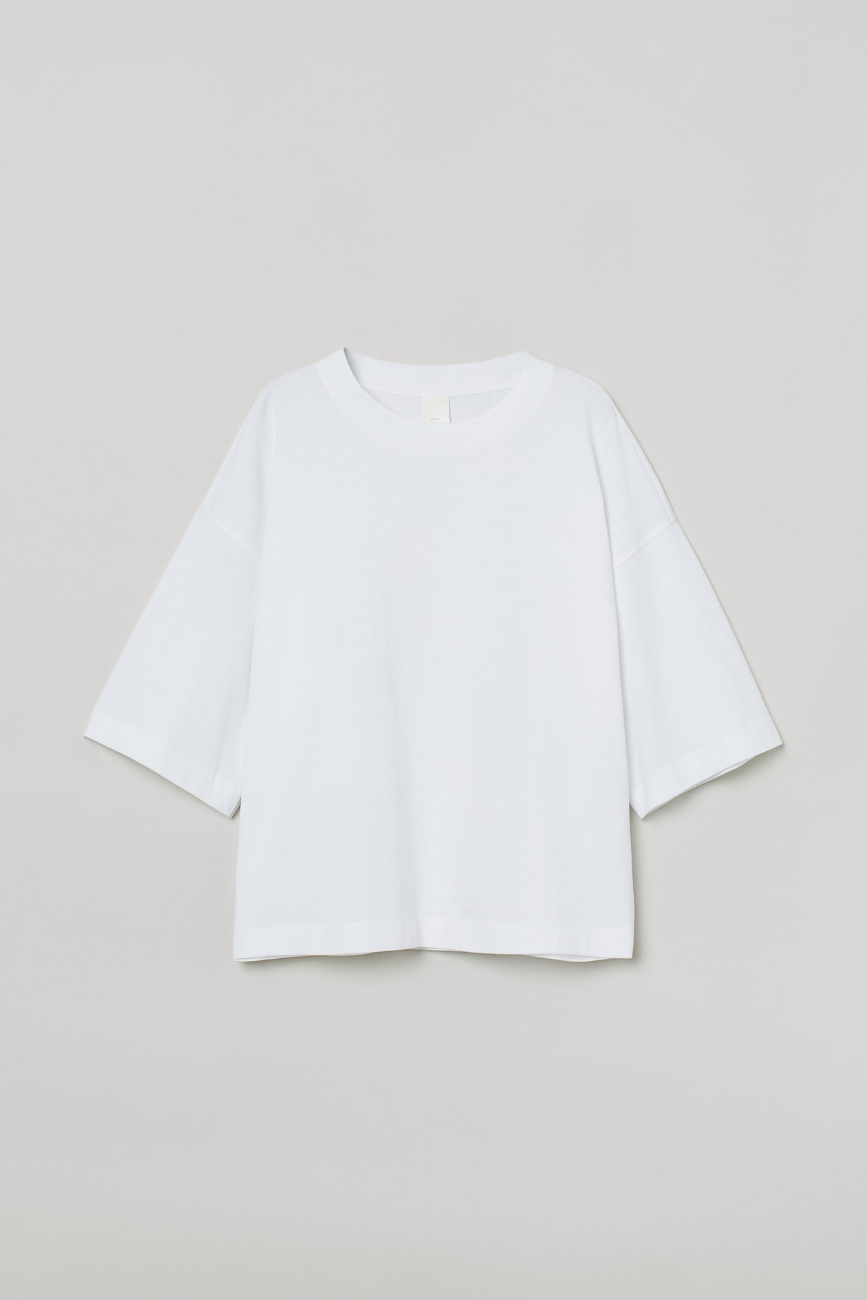 Oversized T-shirt - Round neck - 3/4 sleeve - White - Ladies | H&M GB