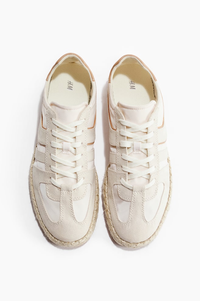 Espadrille Sneakers - Cream/Dark beige - 1