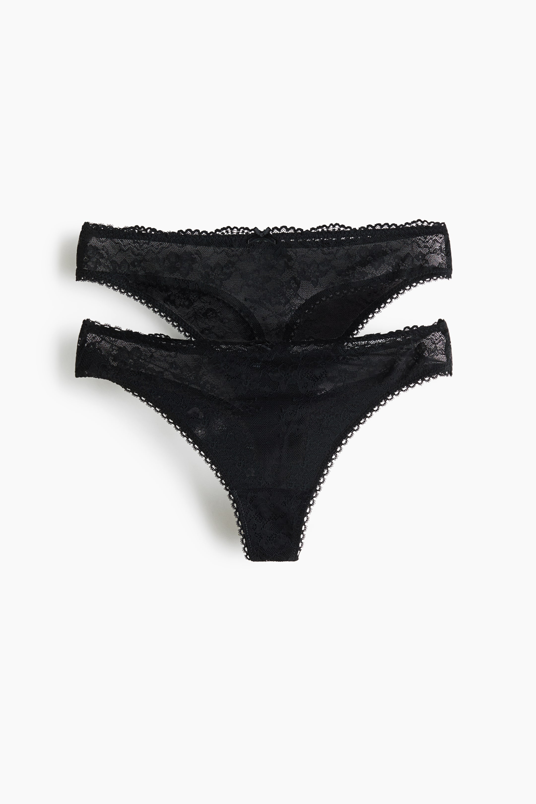 View larger image: 2-pack lace thong briefs - Black - Ladies | H&M 1