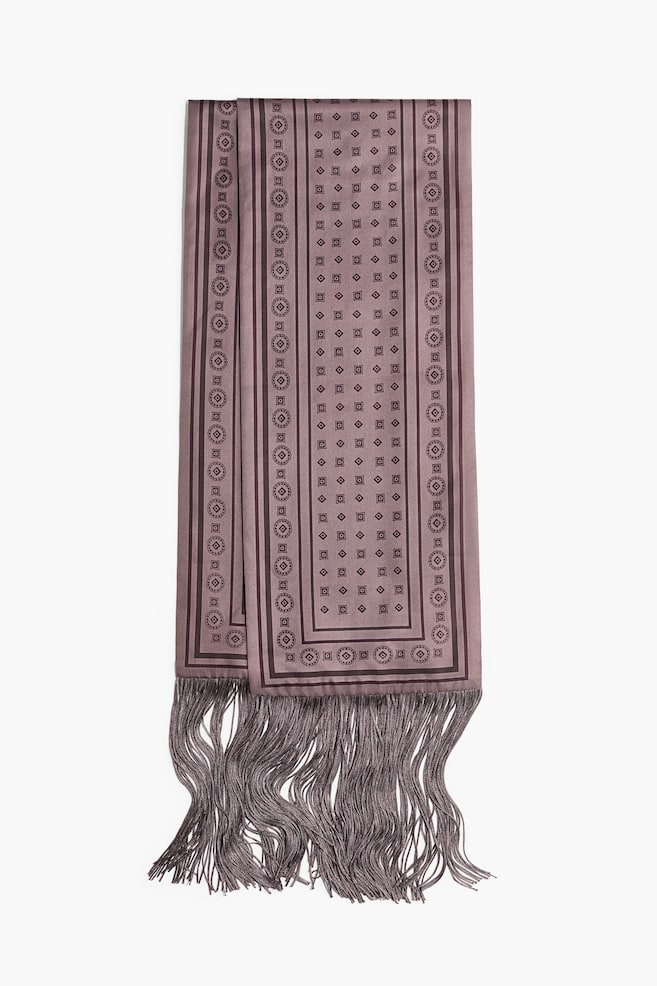 Fringed scarf - Mole/Patterned/Dark dusty blue/Patterned/Cream - 1