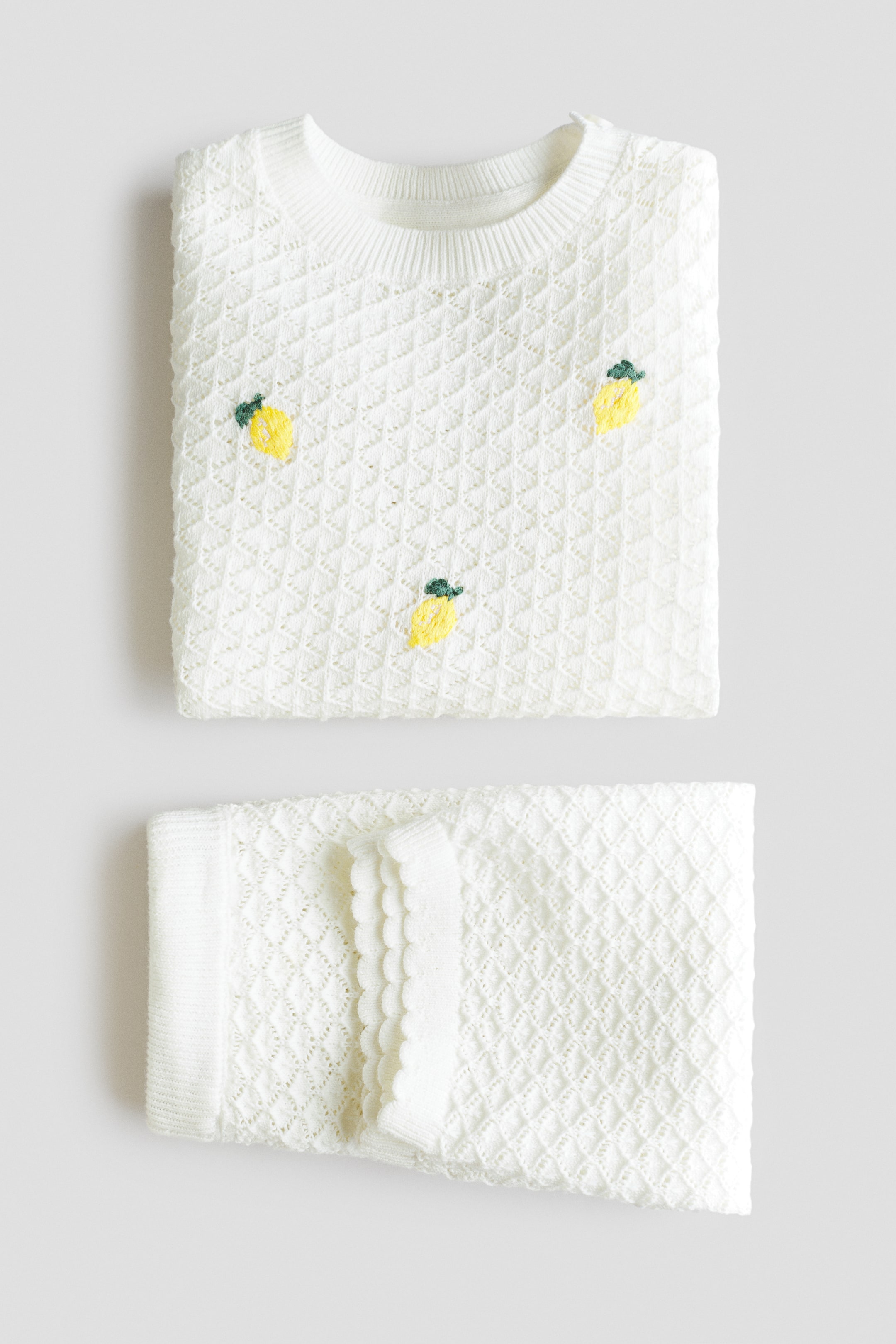 2-Piece Pointelle-Knit Cotton Set