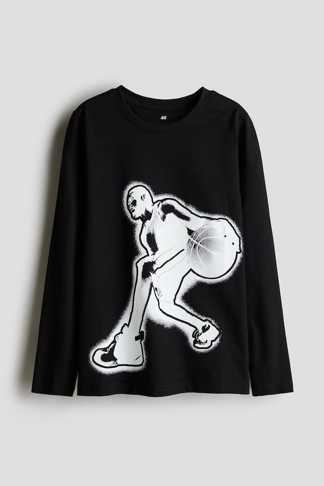 Langarmshirt - Schwarz/Basketballspieler/Weiss/NYC/Dunkelgrün/DWNLD - 1