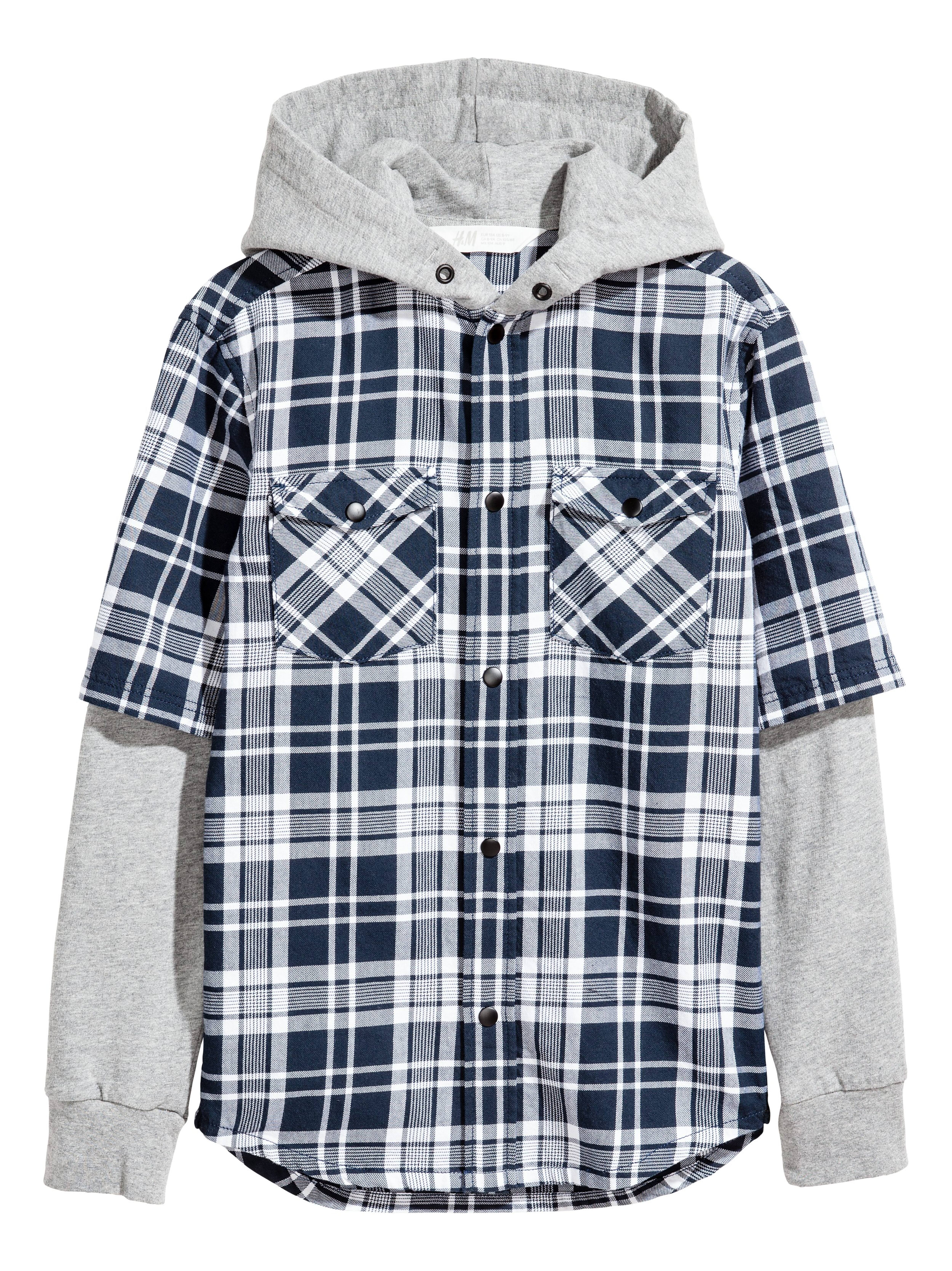 H&m hooded shirt sale