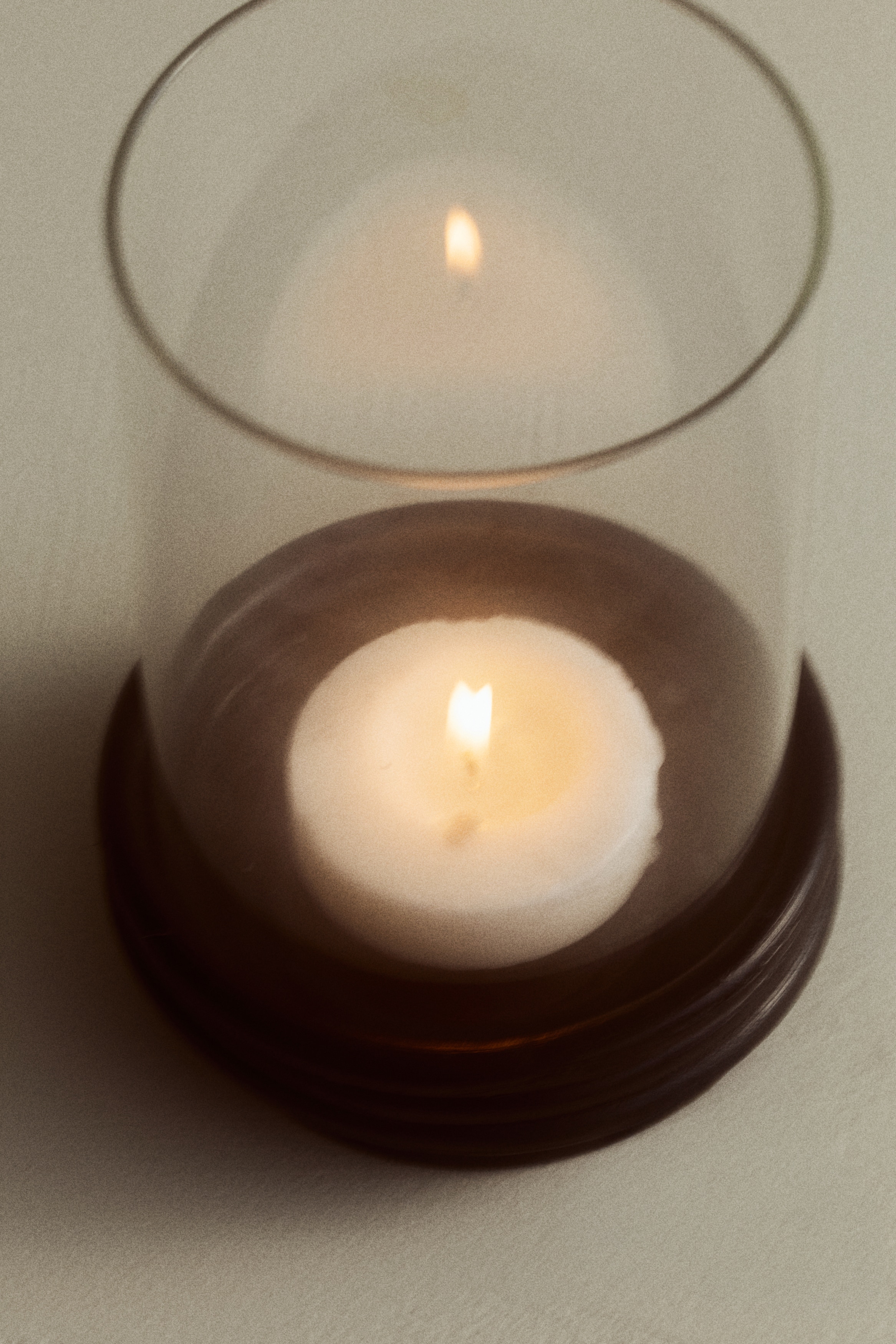 Small Glass Hurricane Candle Holder - Black
