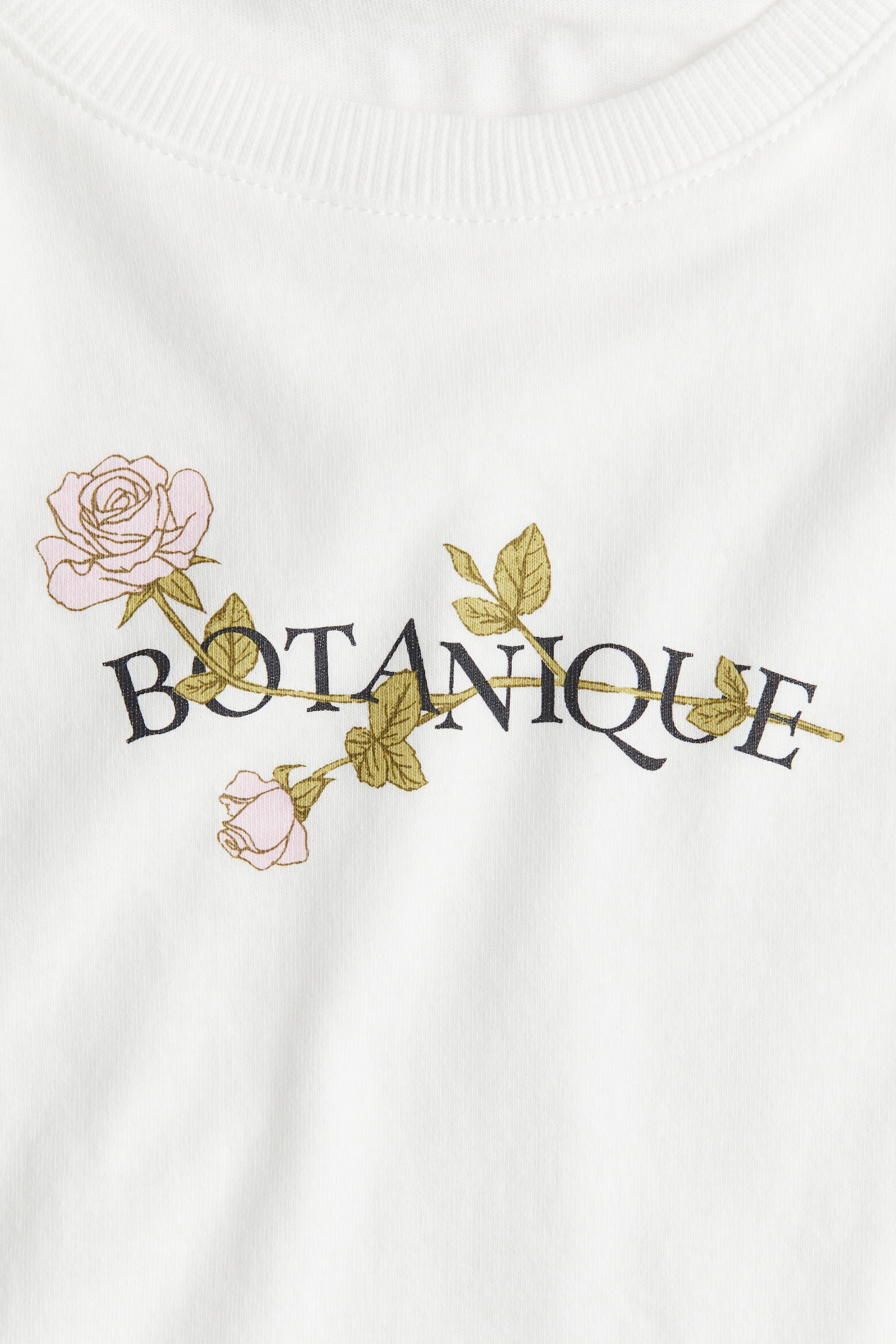 Cropped printed T-shirt