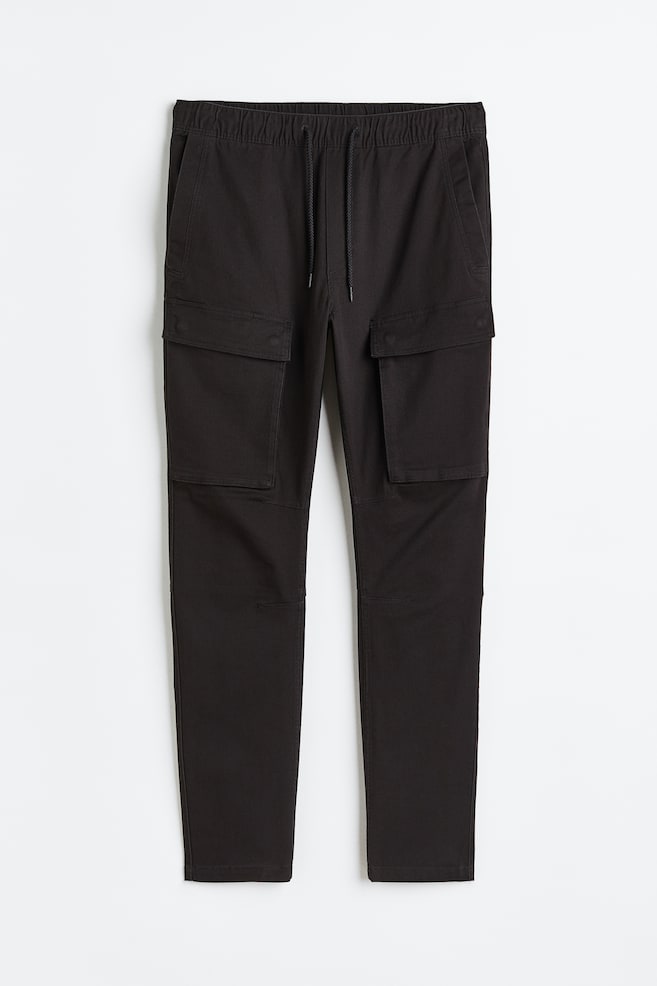 Pantalon jogger cargo Skinny Fit - Noir/Beige - 1