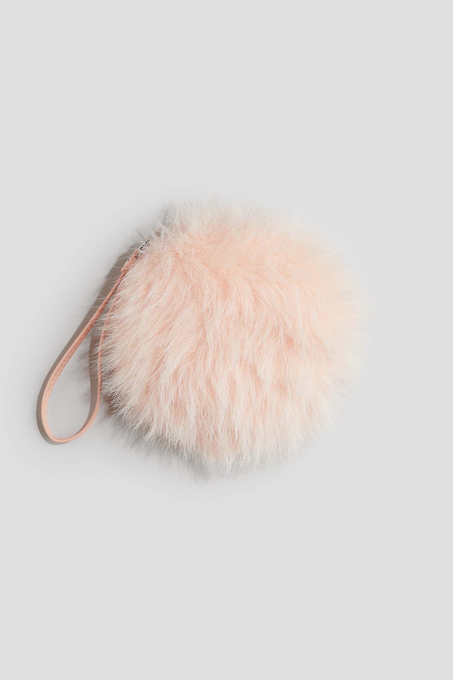 Round Fluffy Handbag - Light pink - 1