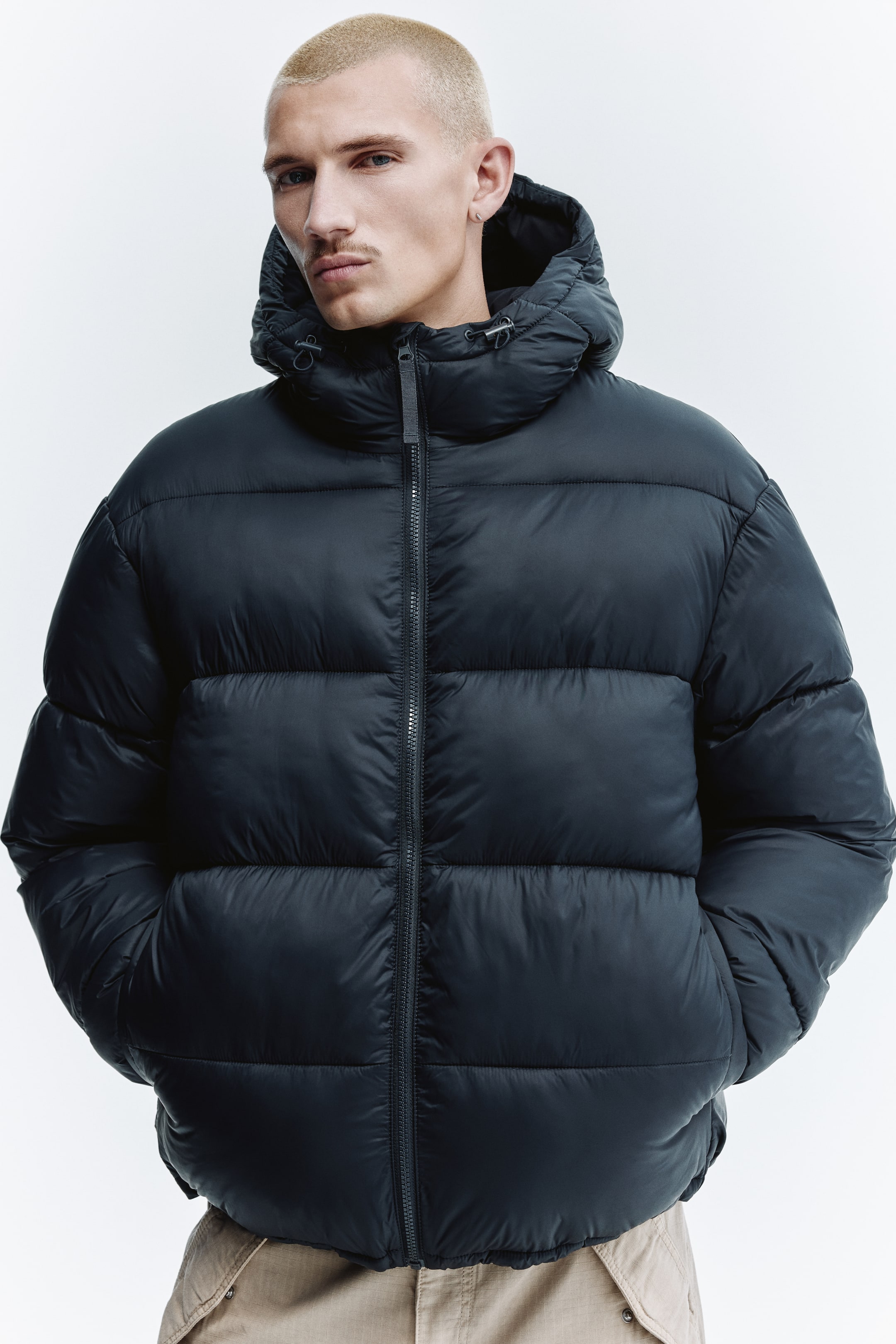 View larger image: Water-repellent puffer jacket - Navy blue - Men | H&M IE 1