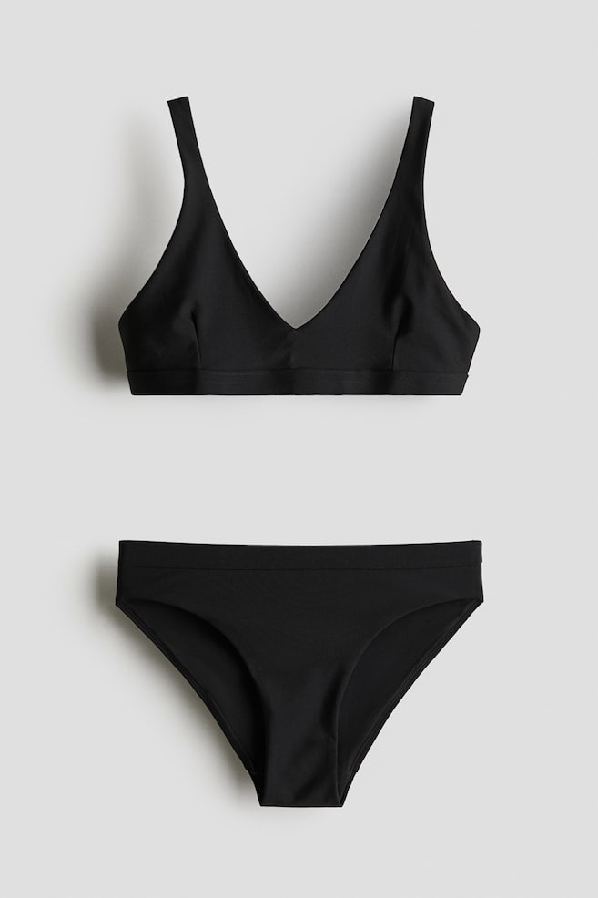 V-neck bikini - Black - 1
