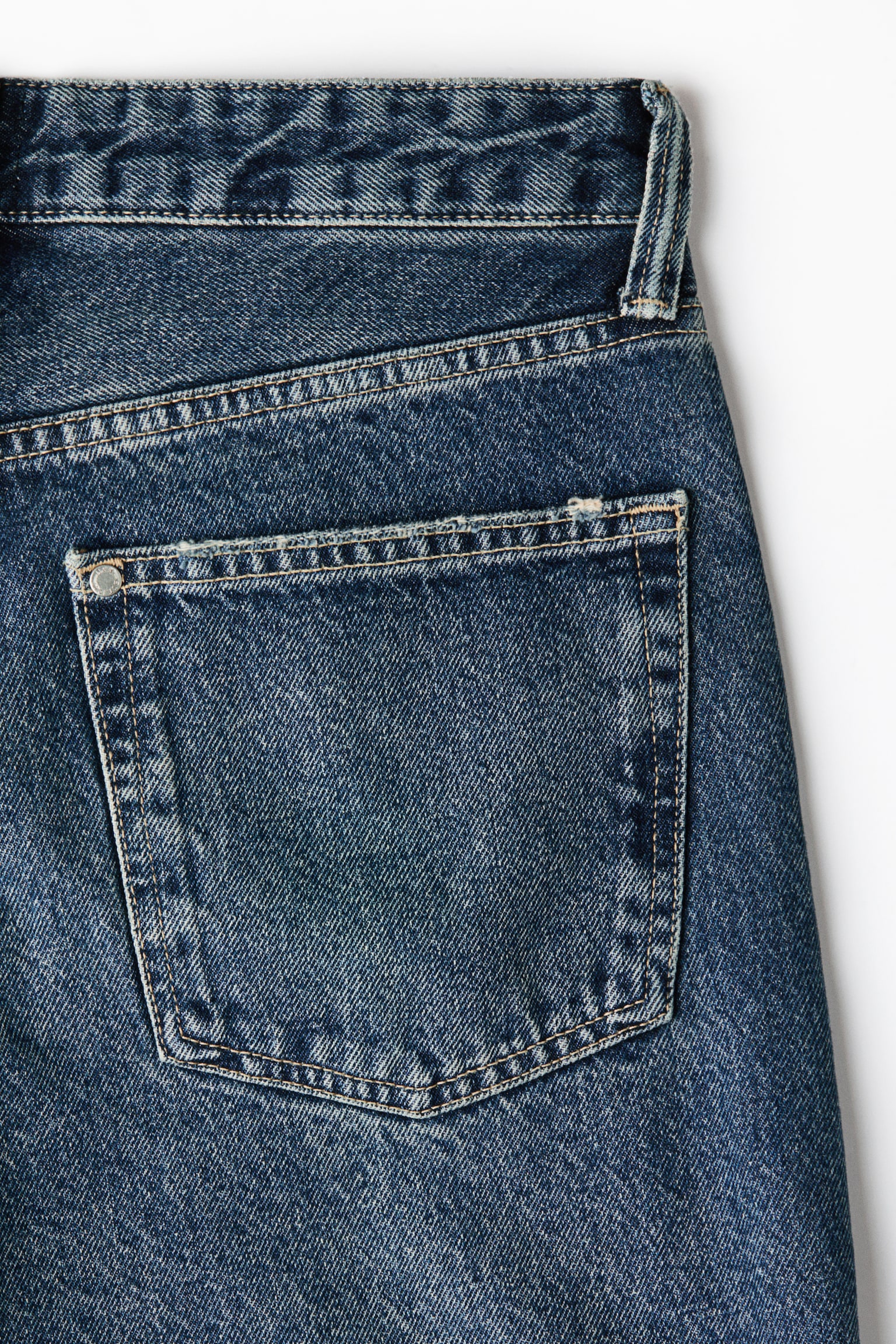 Мужские джинсы H&M Loose Bootcut, цвет: Тёмный джинсовый синий — фото 5