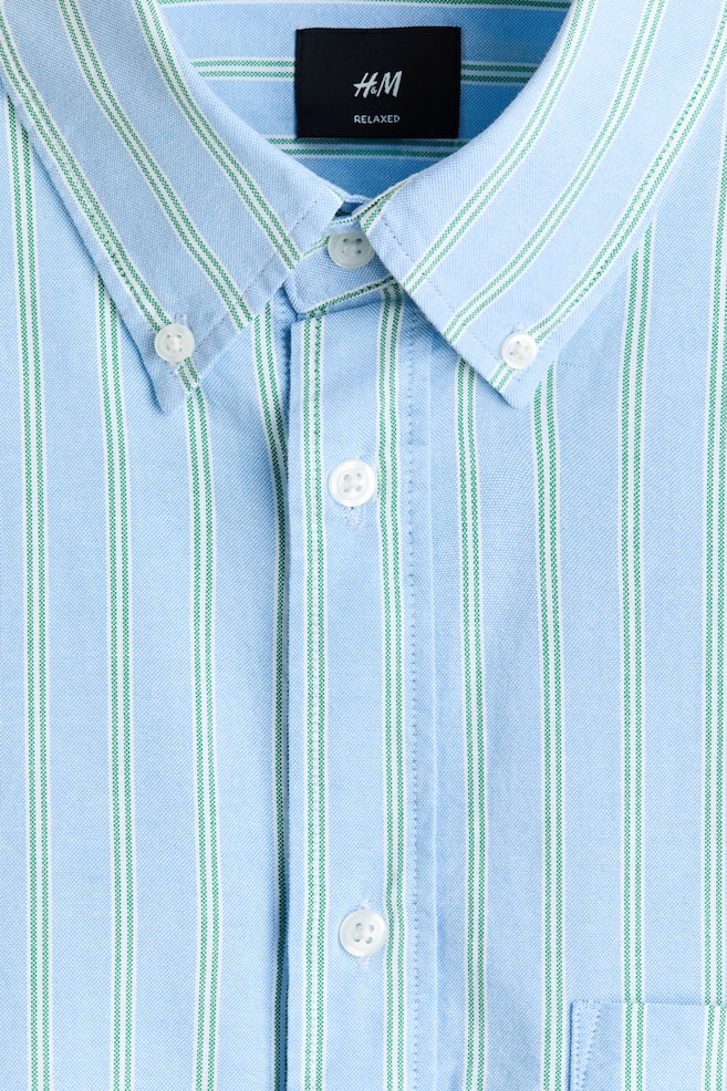 Oxfordhemd in Relaxed Fit-Hellblau/Gestreift - 6