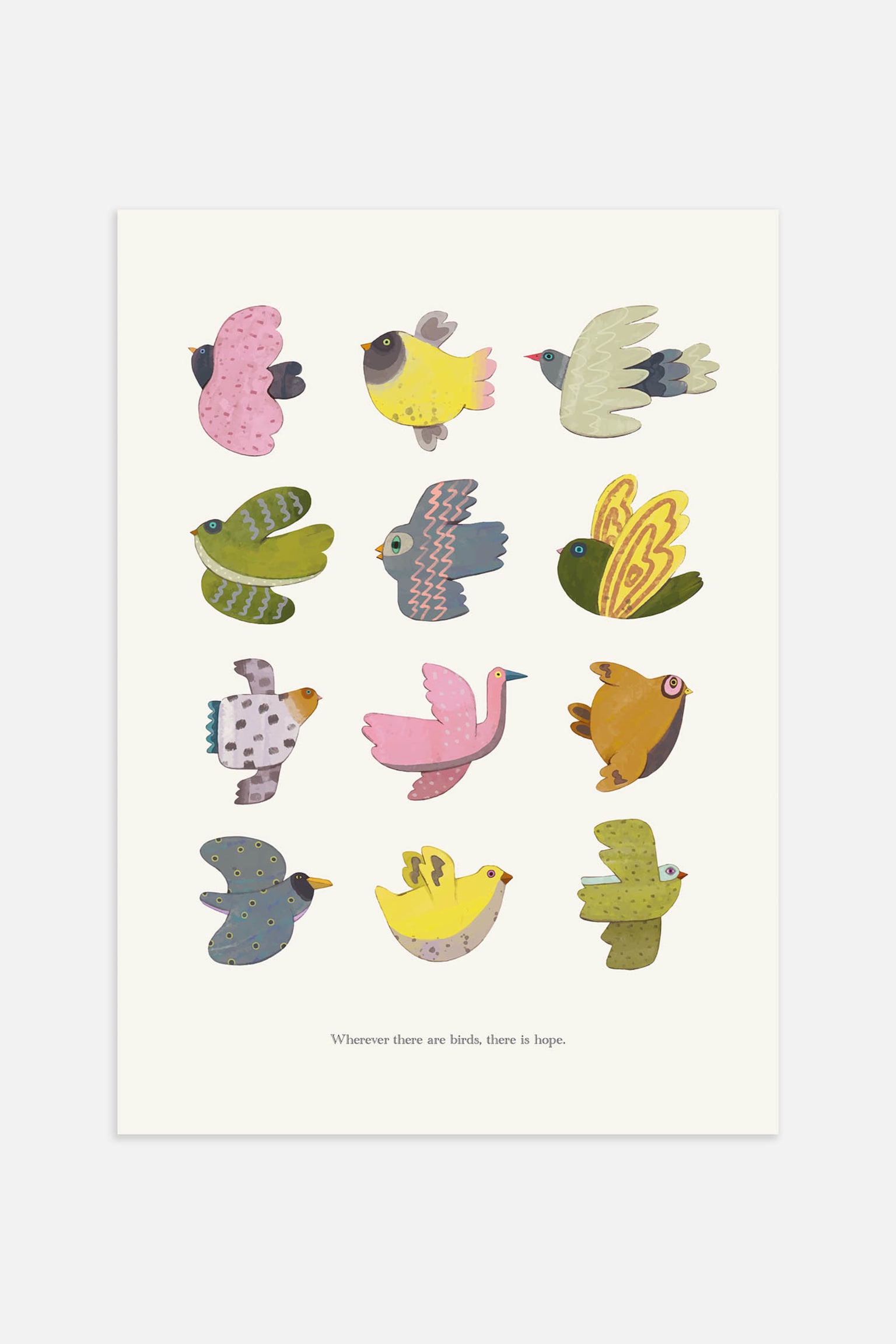 Birds Hope Poster - Beige - 1