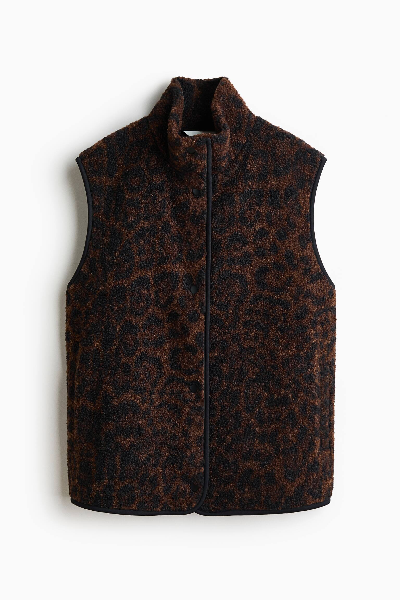 Teddy gilet - חום כהה/מנומר/קרם/שחור - 1
