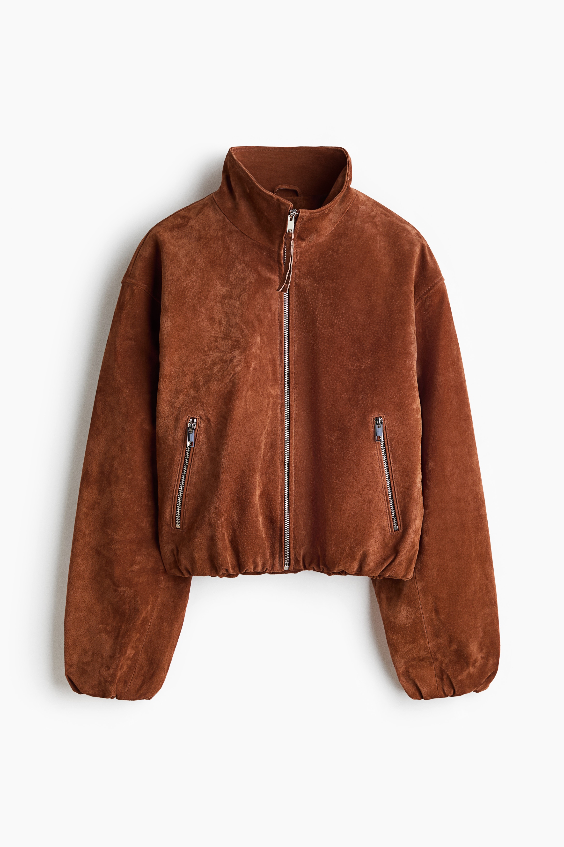 Veste oversize en cuir velours fendu