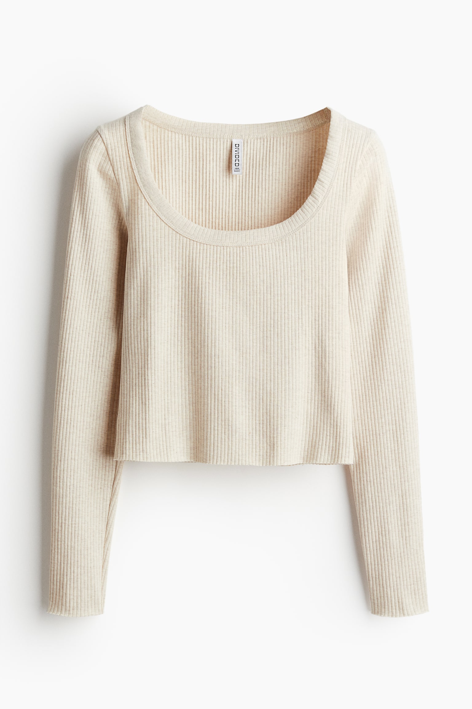 Square Neck Rib Top - Light beige marle/Black/White/Light grey marle/Blue - 2