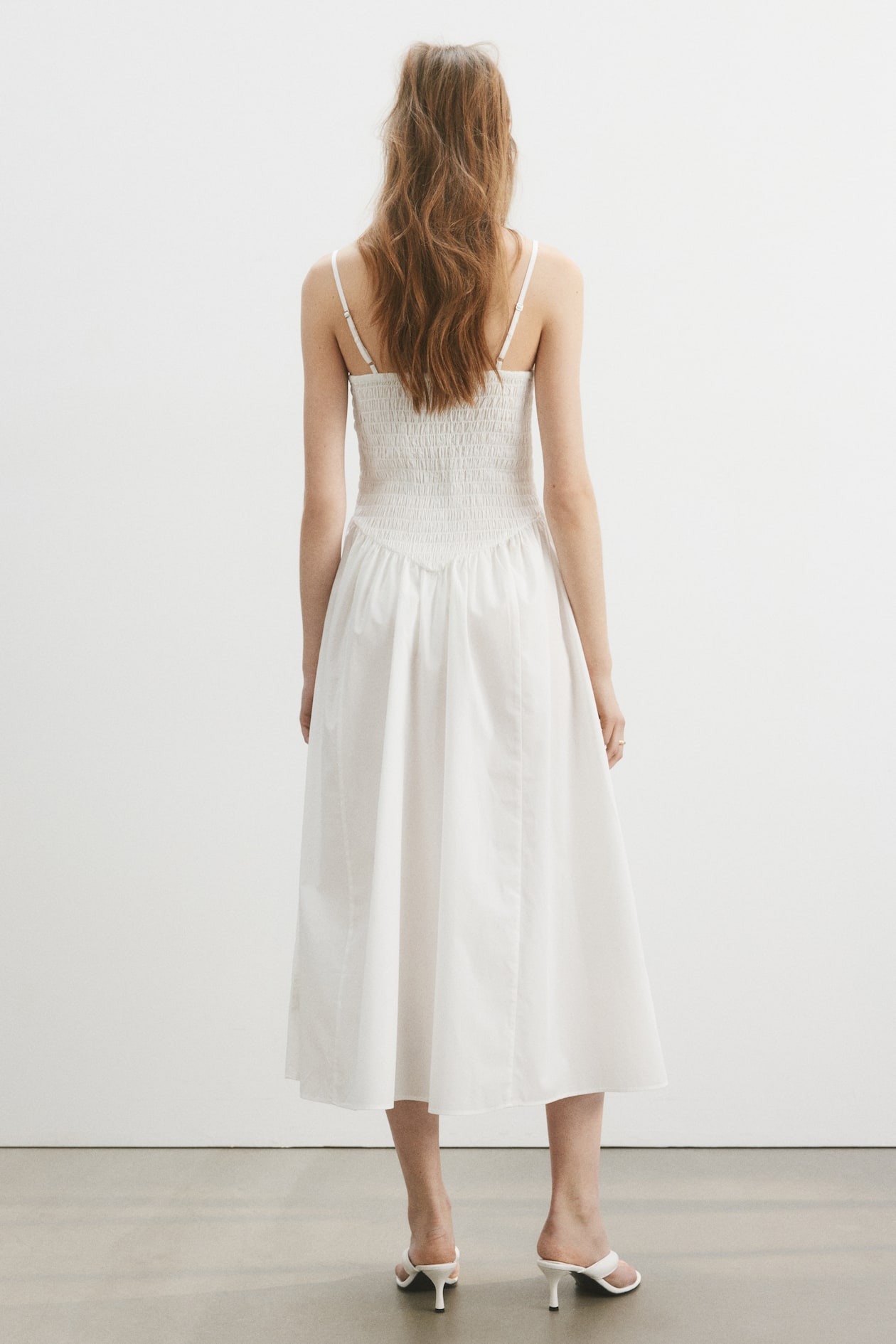 Smocked Dress with Flared Skirt - image 4