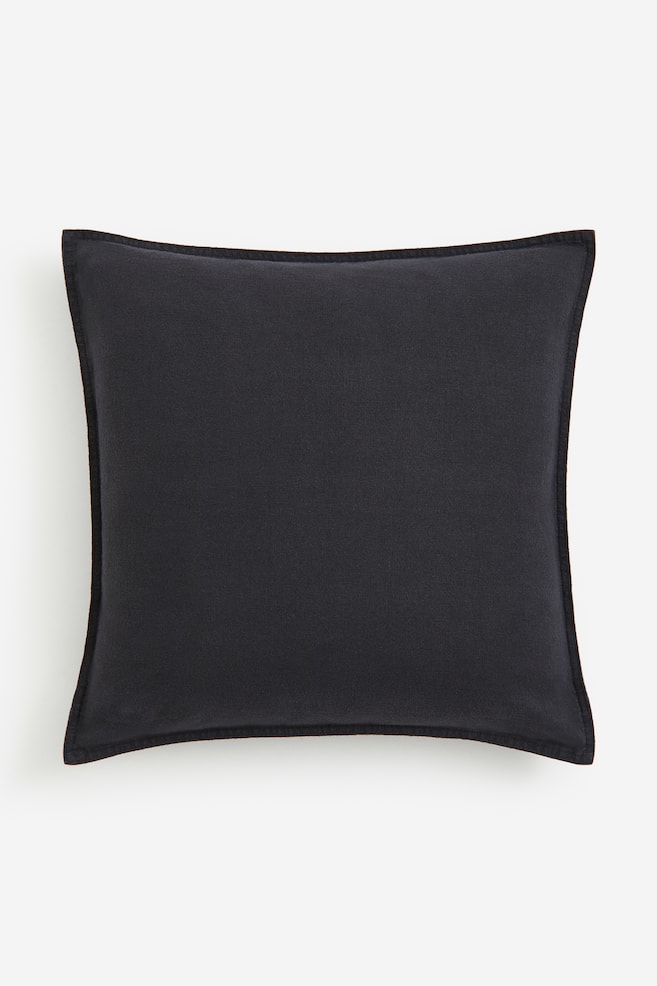Linen-blend Cushion Cover - Dark gray/Light dusty blue/Light beige/Khaki green/Dark brown/Dark khaki green/Camel/White/Light dusty pink/Sage green/Taupe/Moss green/Light gray/Taupe/Light yellow/Blue/Orange/White - 1