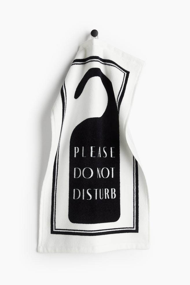 Motif-detail terry guest towel - White/Do Not Disturb - 1