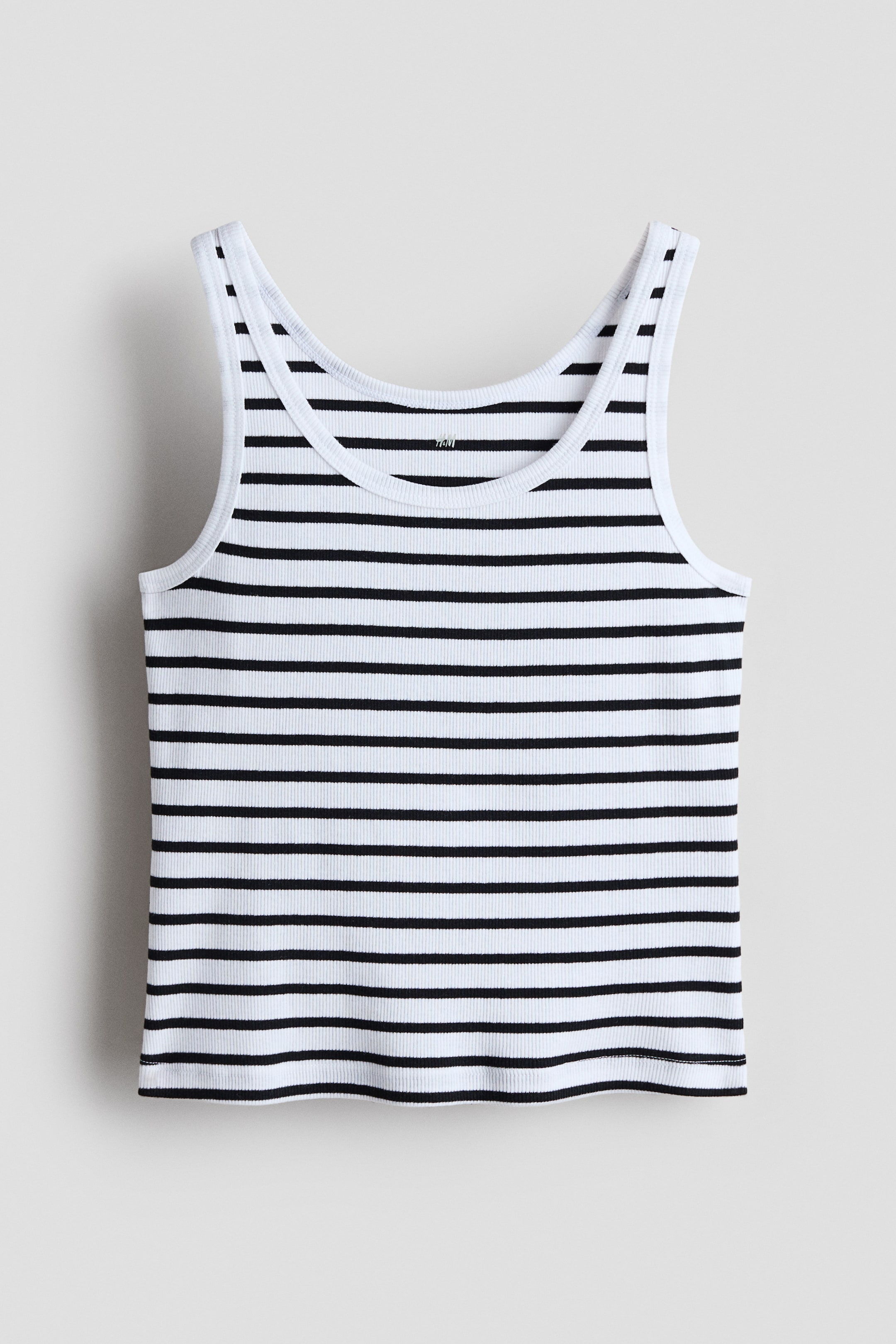 View larger image: Ribbed cotton vest top - White/Striped - Kids | H&M 1