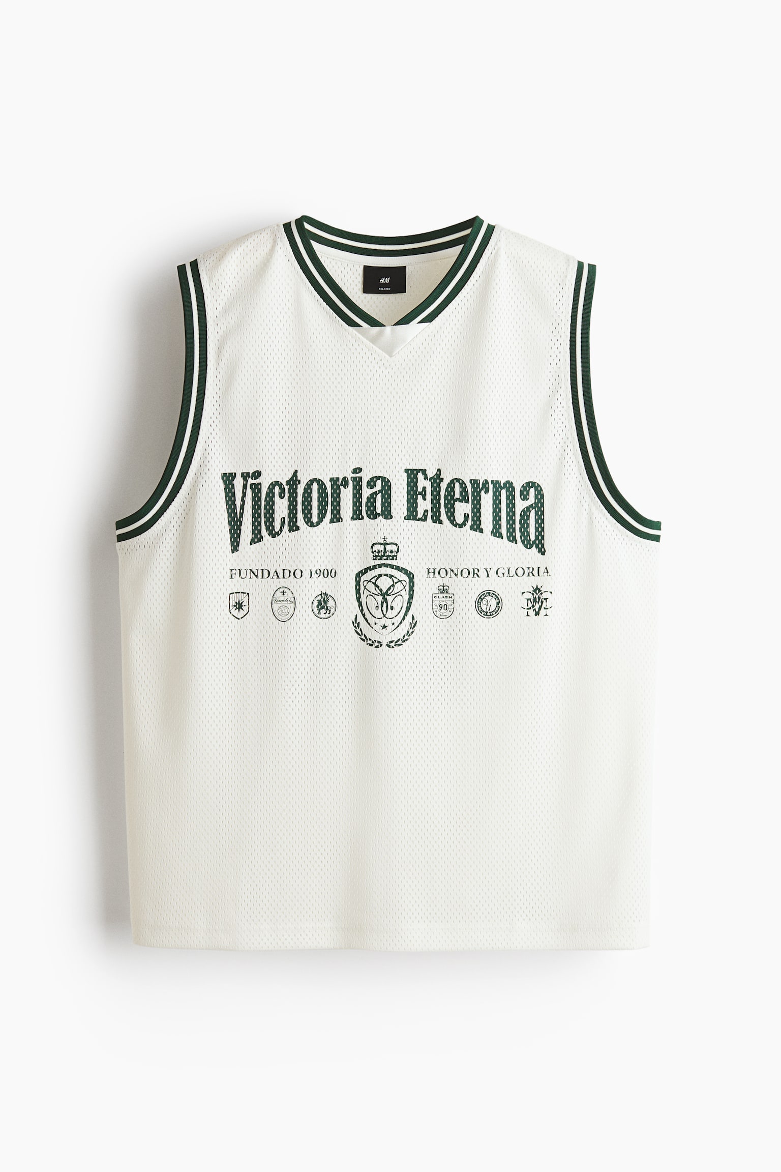 Relaxed Fit Printed mesh vest top - White/Victoria Eterna/Black/Vencedores - 1