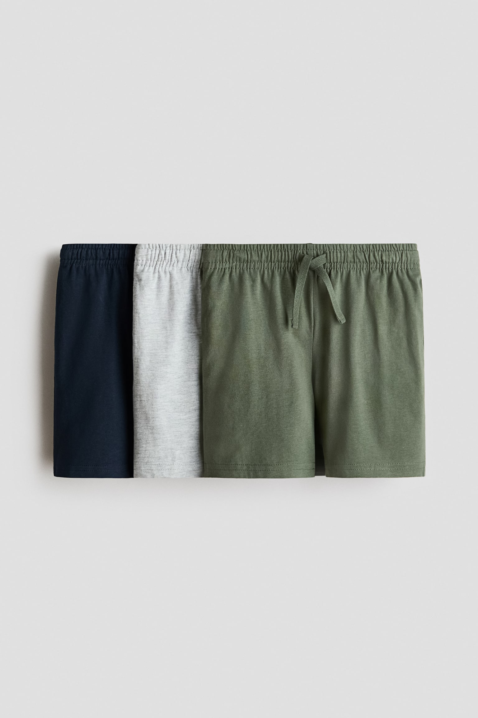 3-Pack Cotton Shorts - Khaki green/navy blue