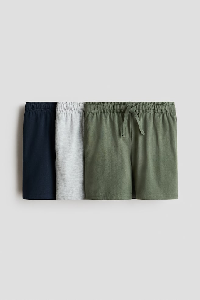 3-Pack Cotton Shorts - Khaki green/navy blue/Dark brown/dark green/Dark green/dark turquoise - 1