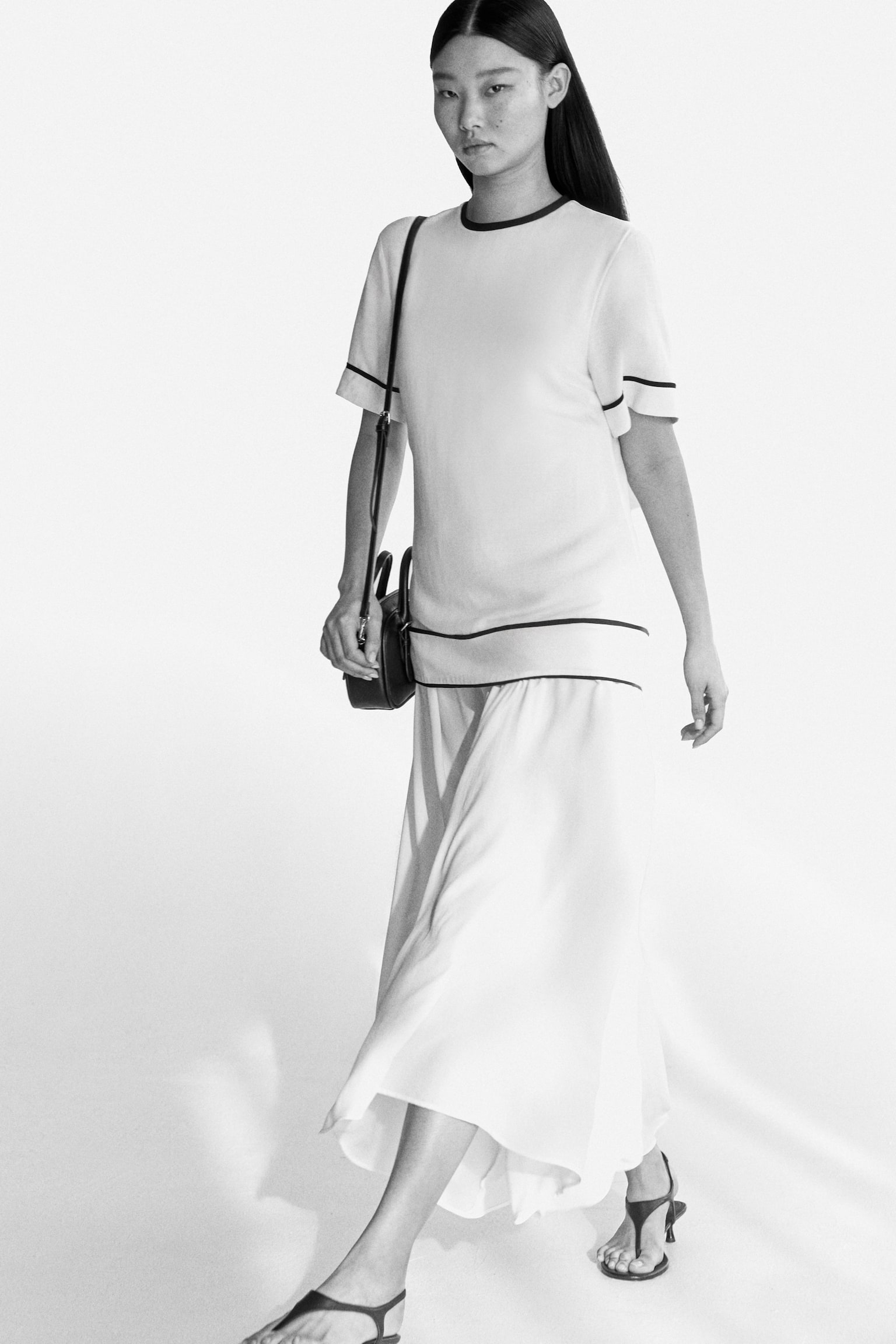 Layered-look dress - Cream/Black - 5