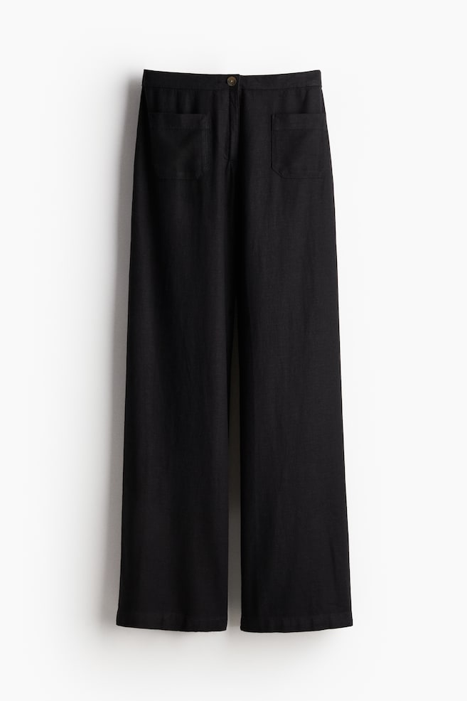Hose aus Leinenmix - Schwarz - 1