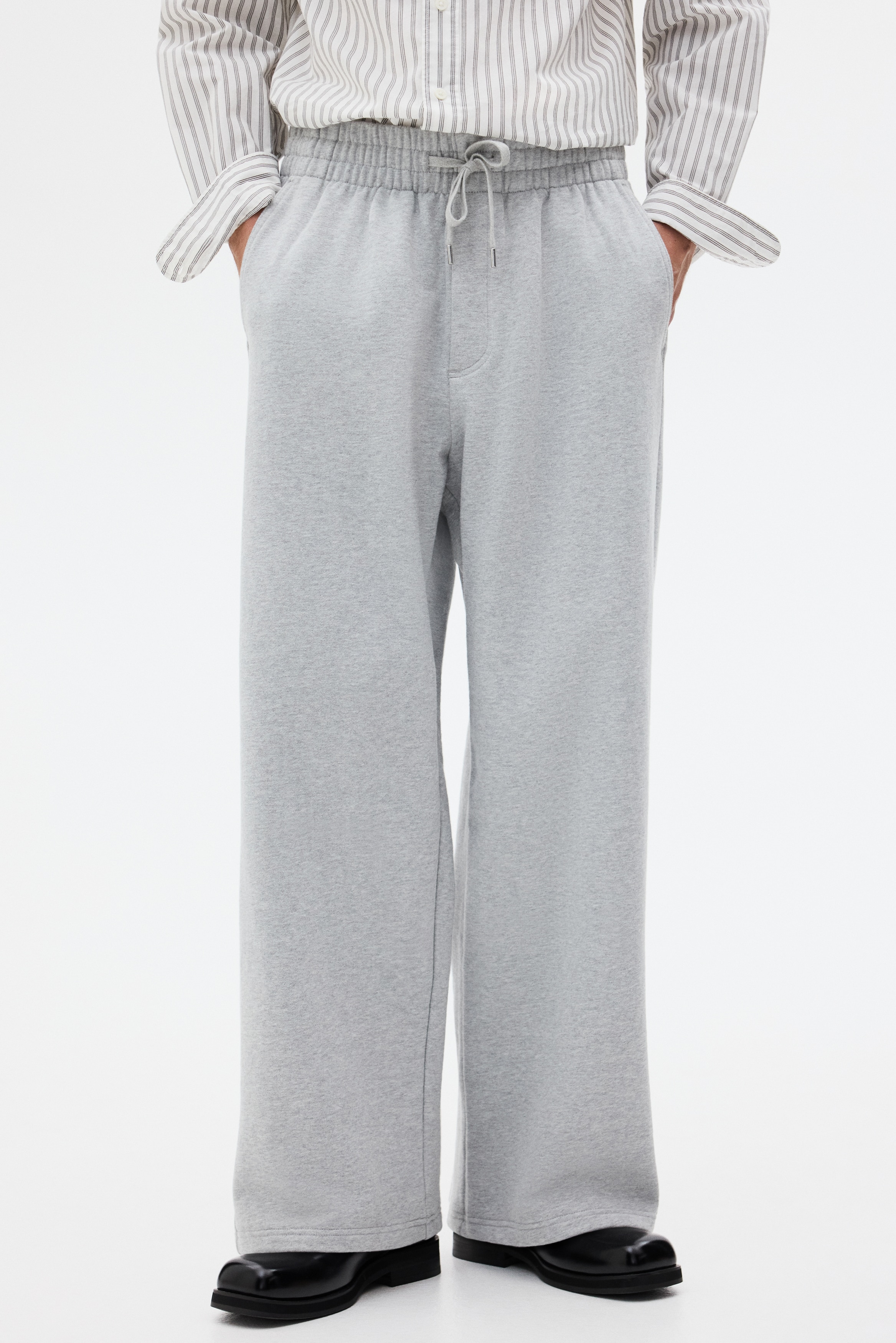 Wide-leg cotton joggers