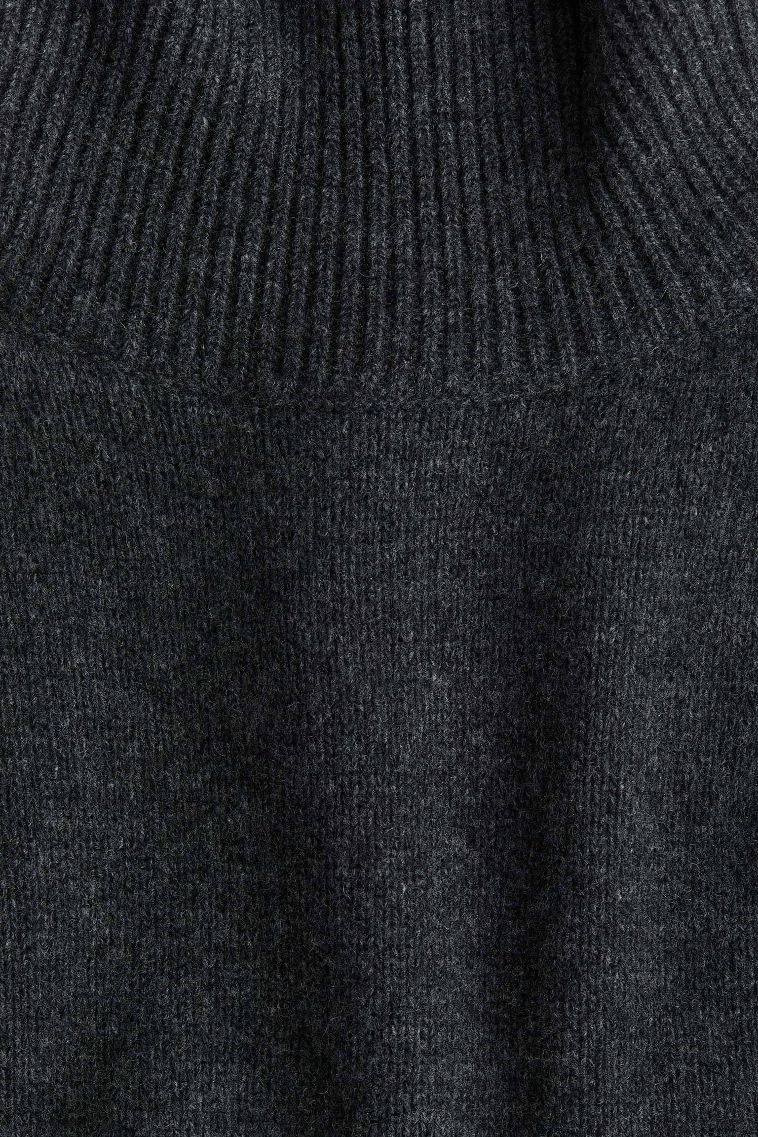 Cashmere-blend polo-neck jumper - Dark grey marl/Light greige/Natural white/Dark brown - 6