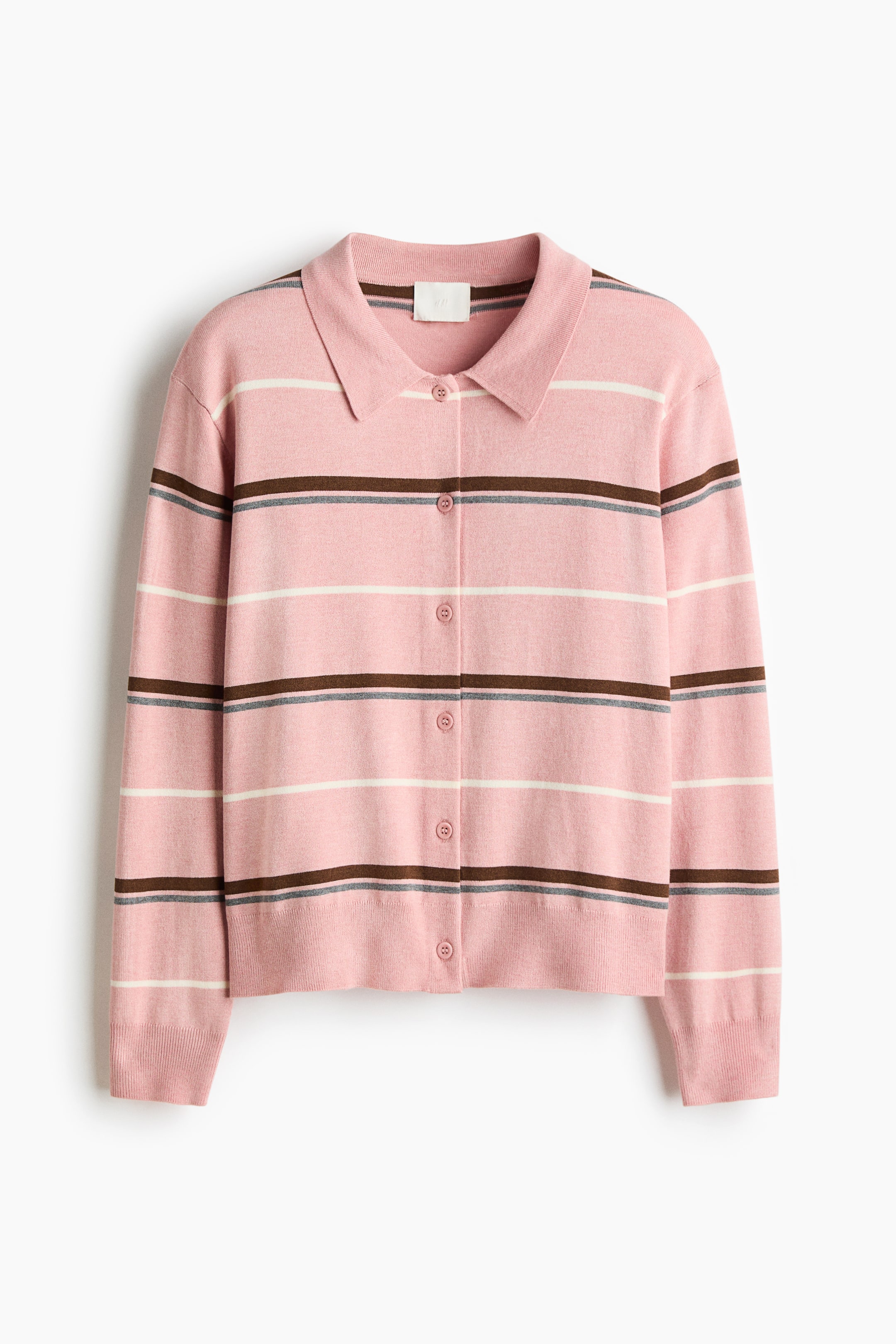 Xem ảnh lớn hơn: Áo cardigan có cổ - Màu hồng đốm/Kẻ - Ladies | H&M VN 5