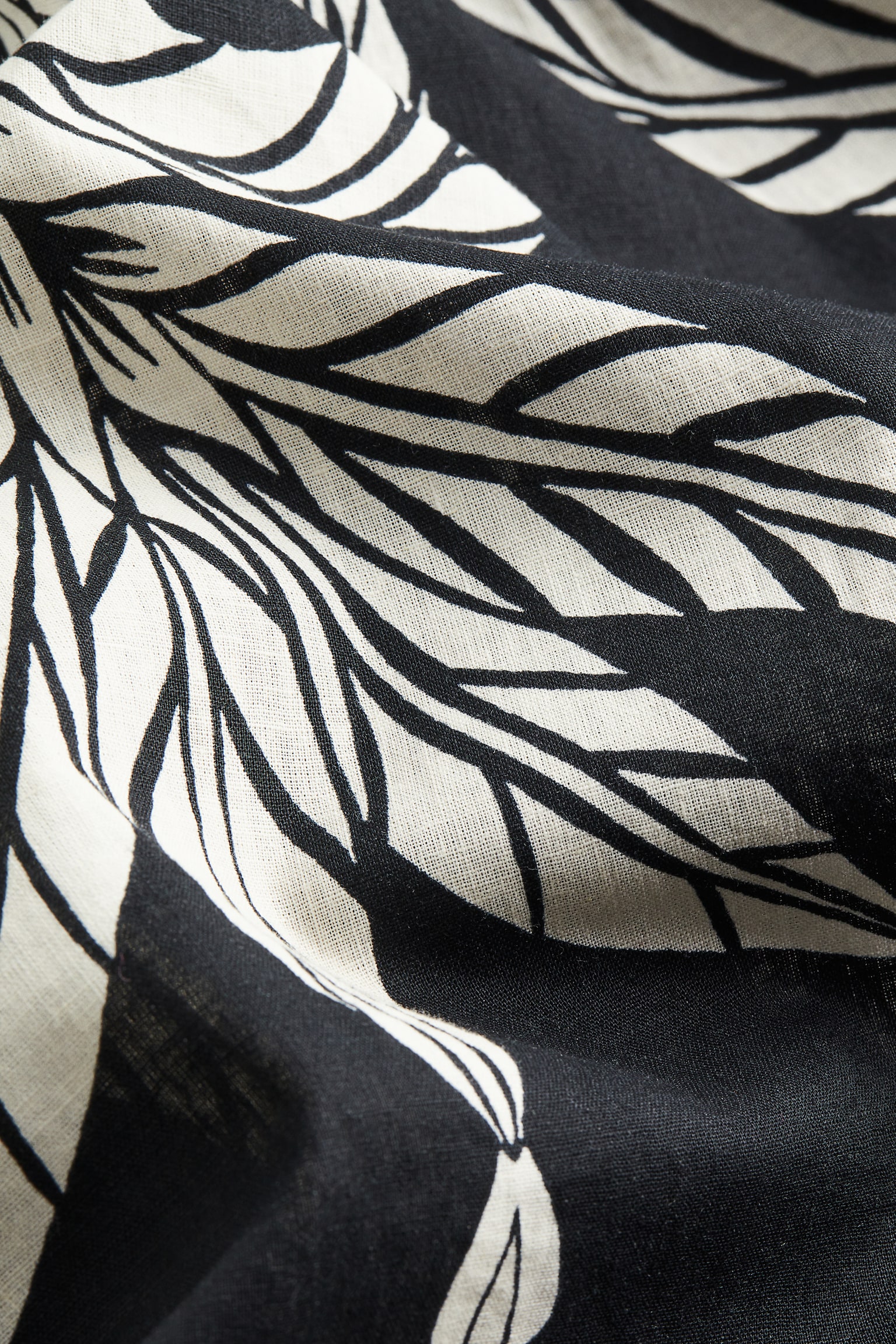 Linen-blend wrap dress - Black/Palm trees/Blue/Striped/Light beige/Black - 2