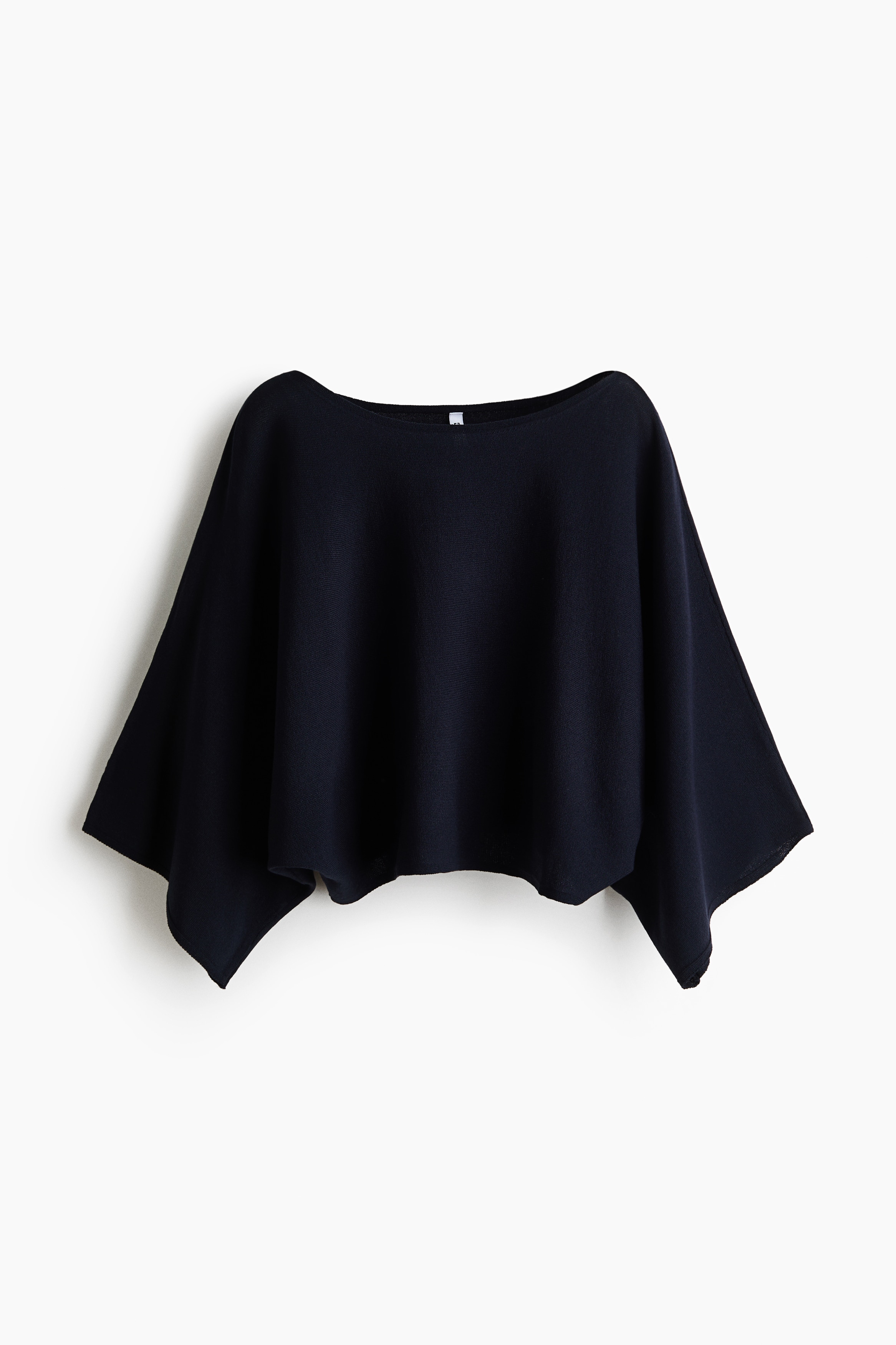 Batwing-sleeved fine-knit top - Navy blue/Cream/Light yellow/Light blue
