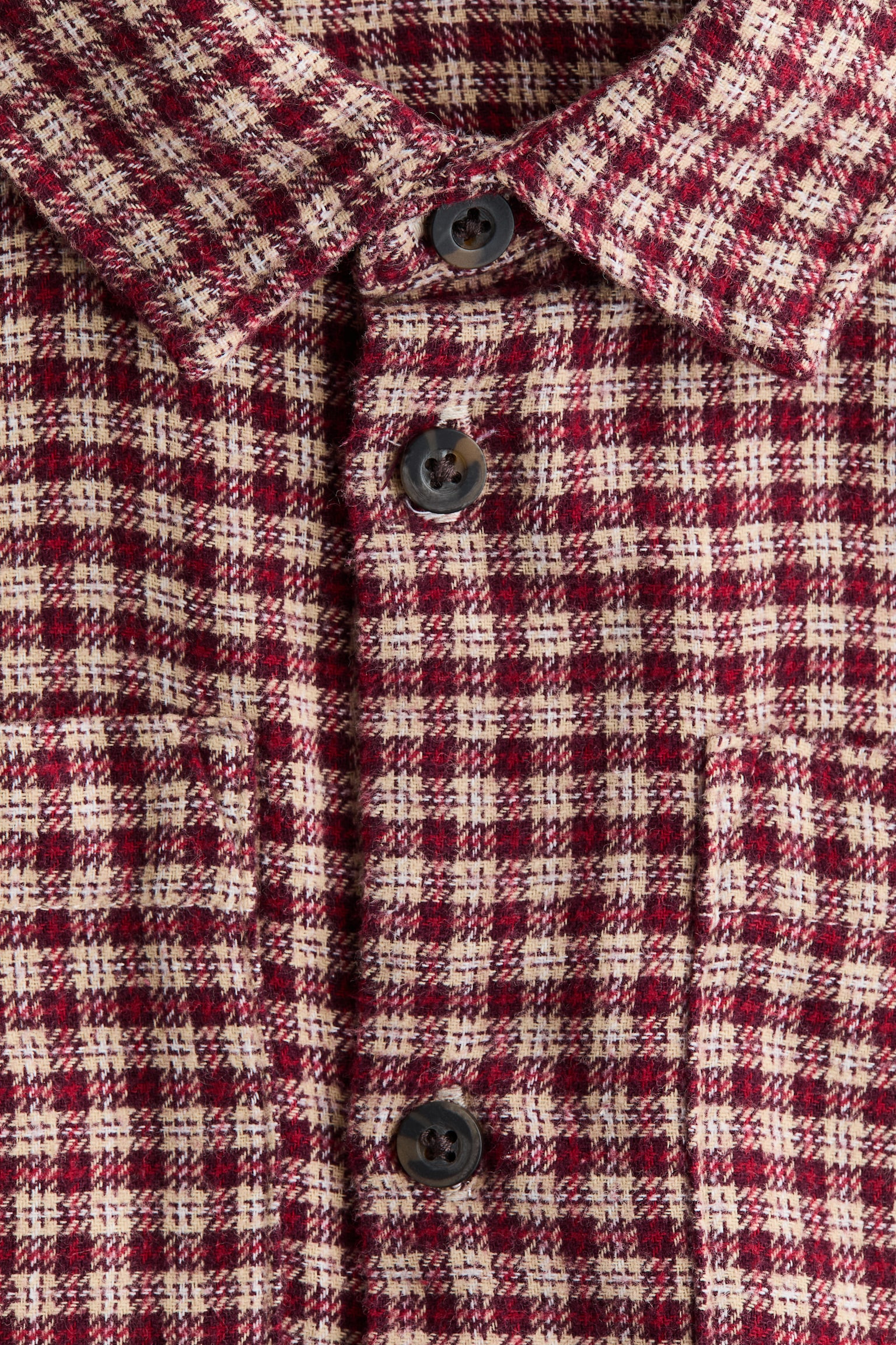Детская рубашка H&M Flannel, цвет: Тёмный красный / Клетчатый — фото 4