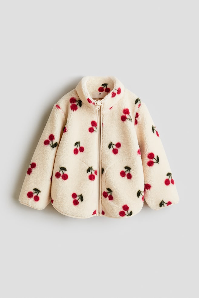Veste en tissu Teddy bear - Beige/cerises/Beige/cœurs noirs/Blanc/fleuri/Rose clair/cœurs - 1